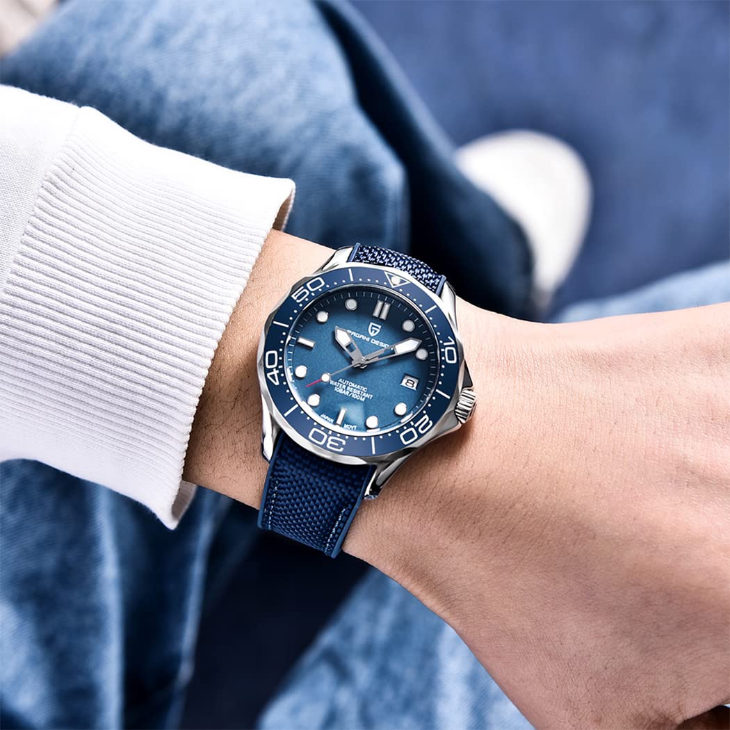 Pagani Design Men's Automatic Dive Watch - Japanese NH35 Movement, Sapphire Crystal, Date Display, Luminous Hands - Perfect for Business, Casual & Water Sports (Model PD-1667)