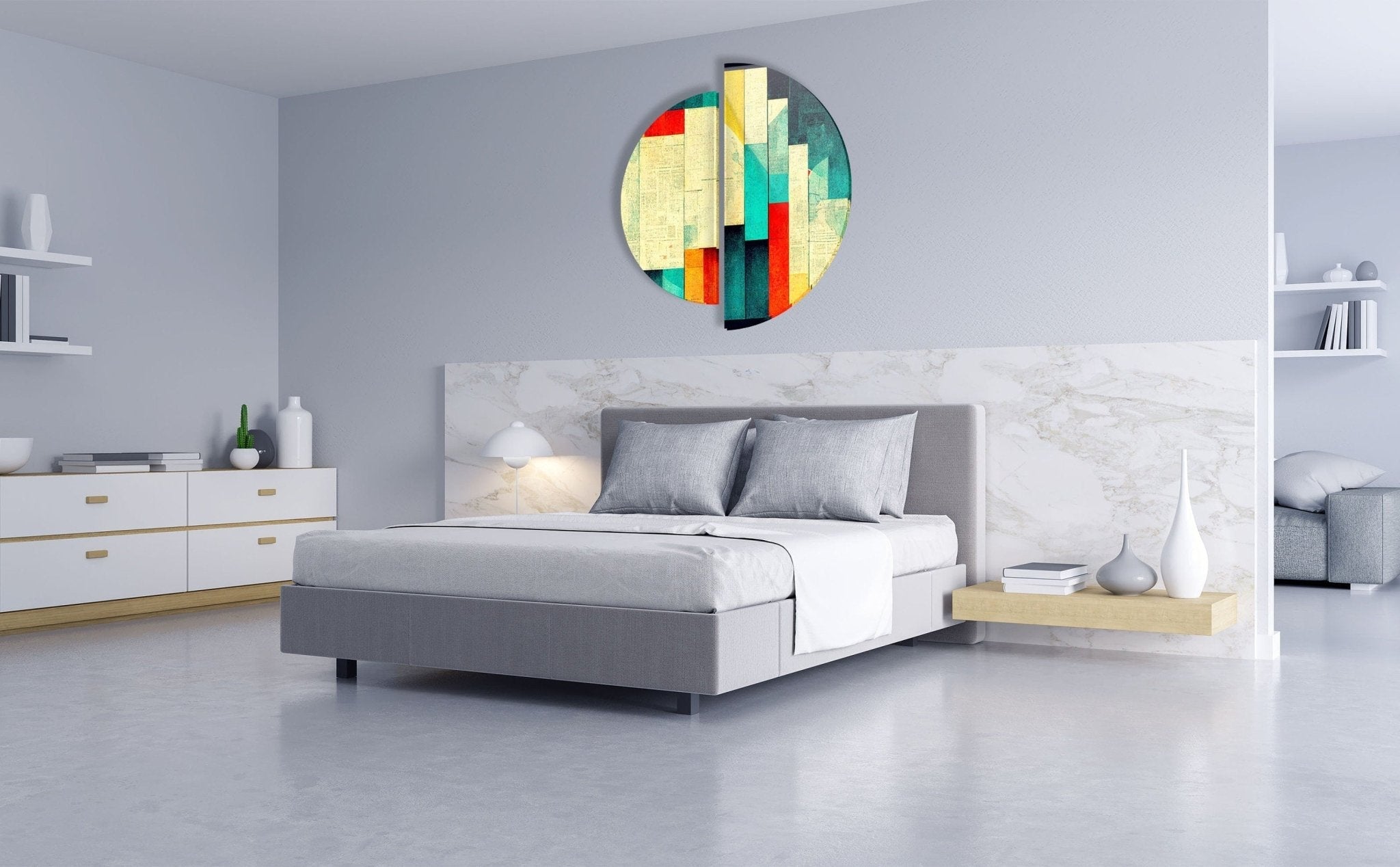 Abstract Beige Glass Wall Art Set of 2 - Modern Home Decor for Living Room, Bedroom & Office - Handcrafted Contemporary Artwork for Interior Design