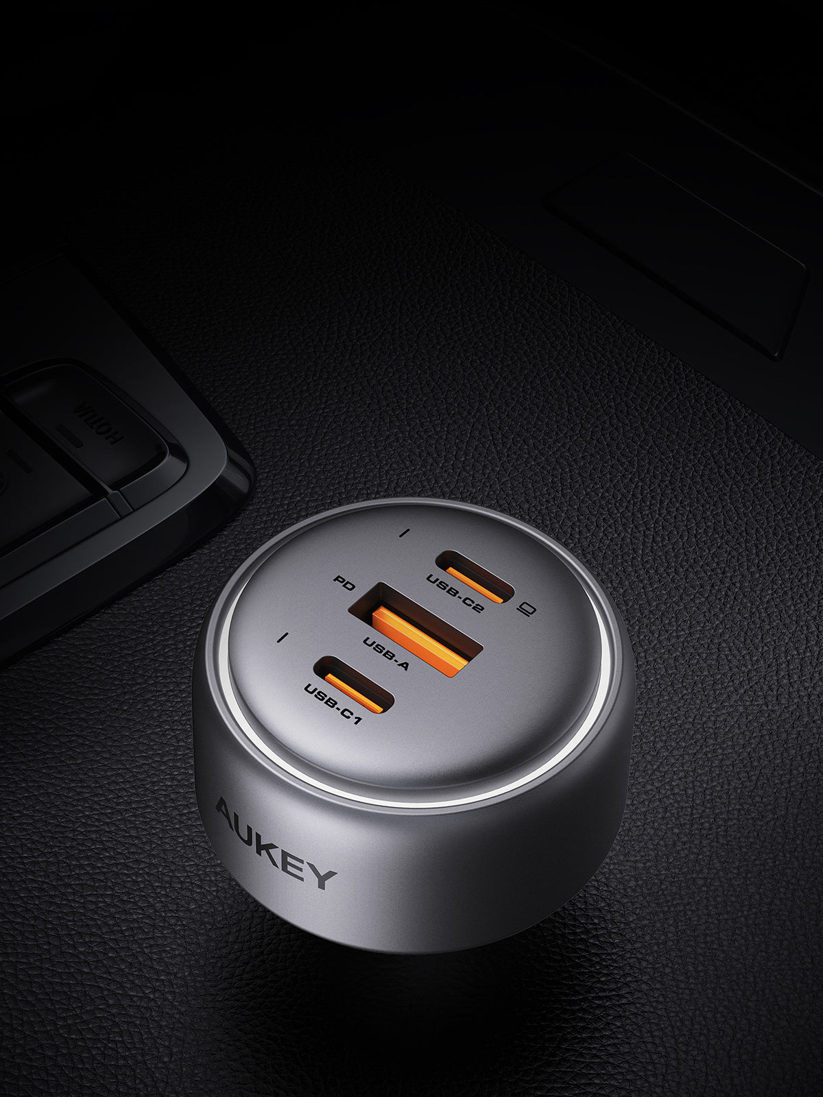 AUKEY CC P3 Pathfinder Mix 3 100W Fast Car Charger - Dual USB-C Ports for iPhone 15/14/13, Samsung Galaxy, iPad, MacBook - Perfect for Road Trips & Daily Commute