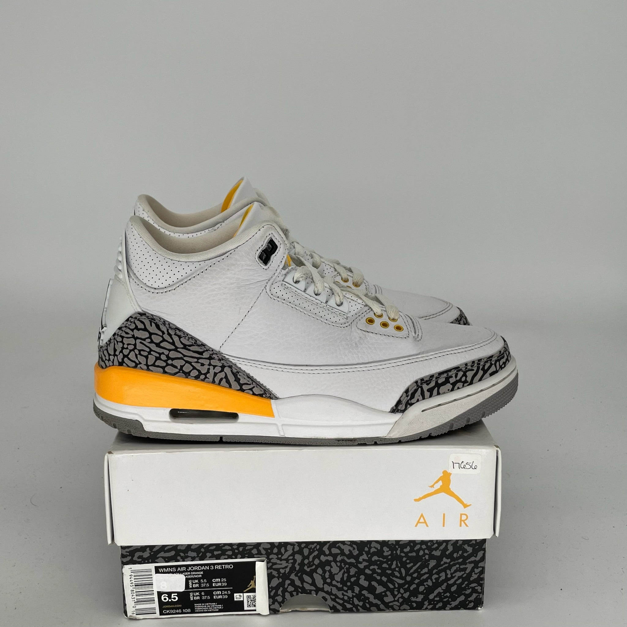 AIR JORDAN 3 LASER ORANGE Women's Basketball Shoes Size 6.5/8W CK9246-108 - Perfect for Streetwear Fashion & Court Performance