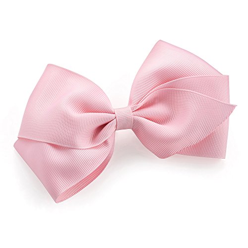 Large Pink Ribbon Bow Hair Clip Slide - Stylish Hair Accessory for Women, Girls, Parties, Weddings, and Everyday Wear