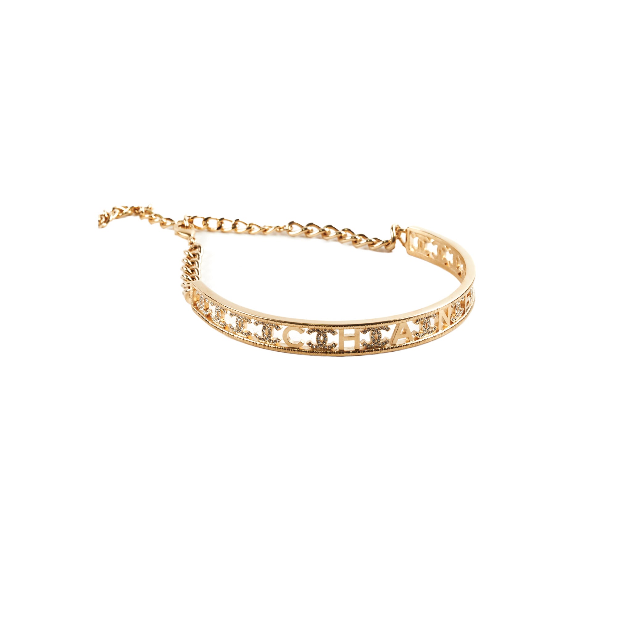 Chanel 22A Gold Plated Choker Necklace - Elegant Costume Jewelry for Women, Perfect for Parties, Weddings & Evening Events