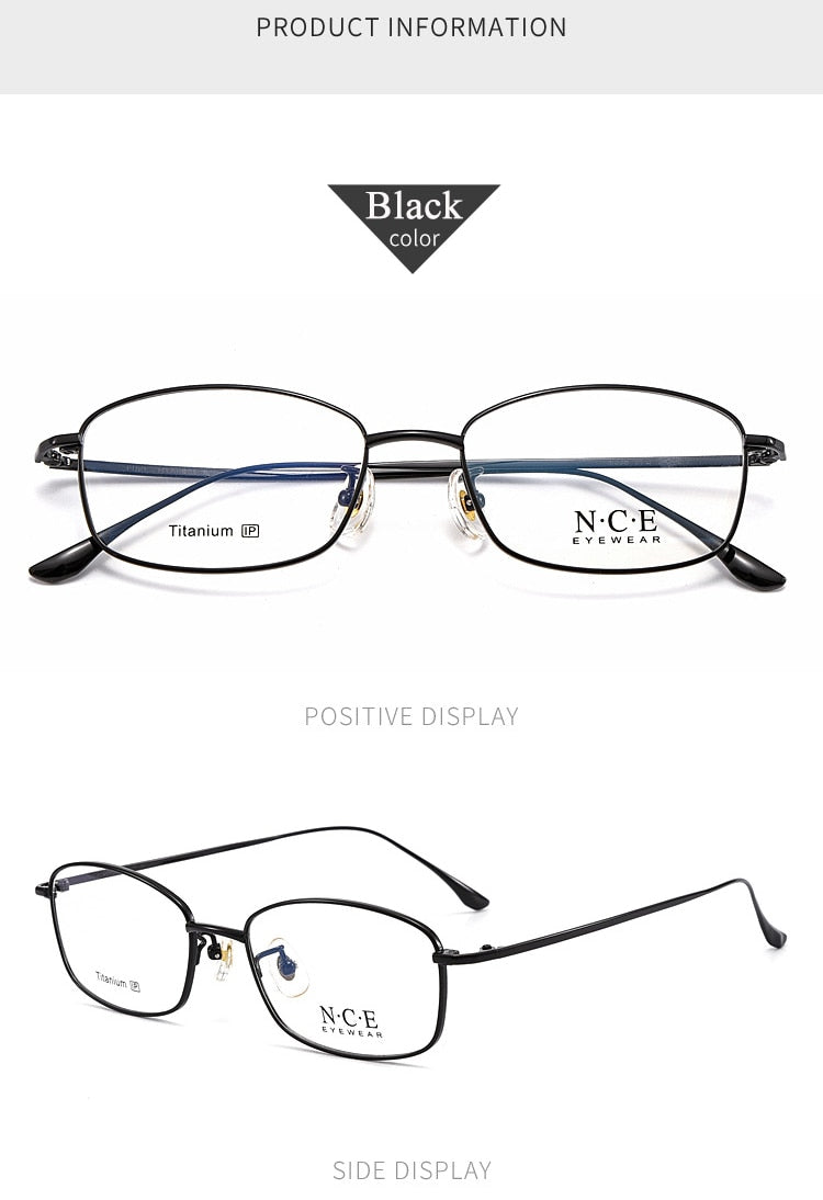 Bclear SC8508 Men's Full Rim Square Titanium Eyeglasses - Lightweight Durable Frame for Work, Reading & Everyday Wear