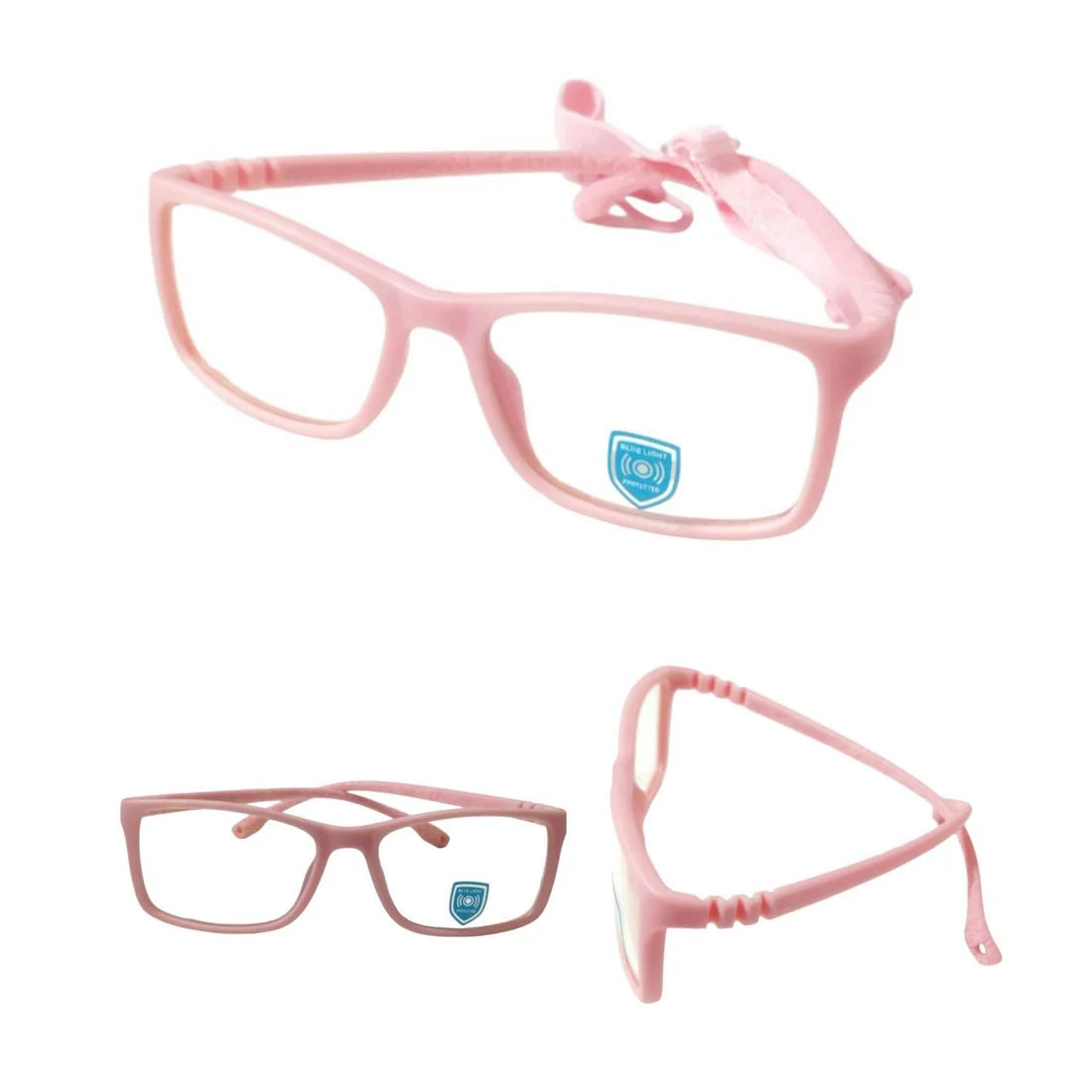 Unbreakable Kids Flexible Glasses with Adjustable Strap - Rectangle Frame for Ages 4-8 Years (Model S306) - Perfect for Sports, School & Outdoor Activities