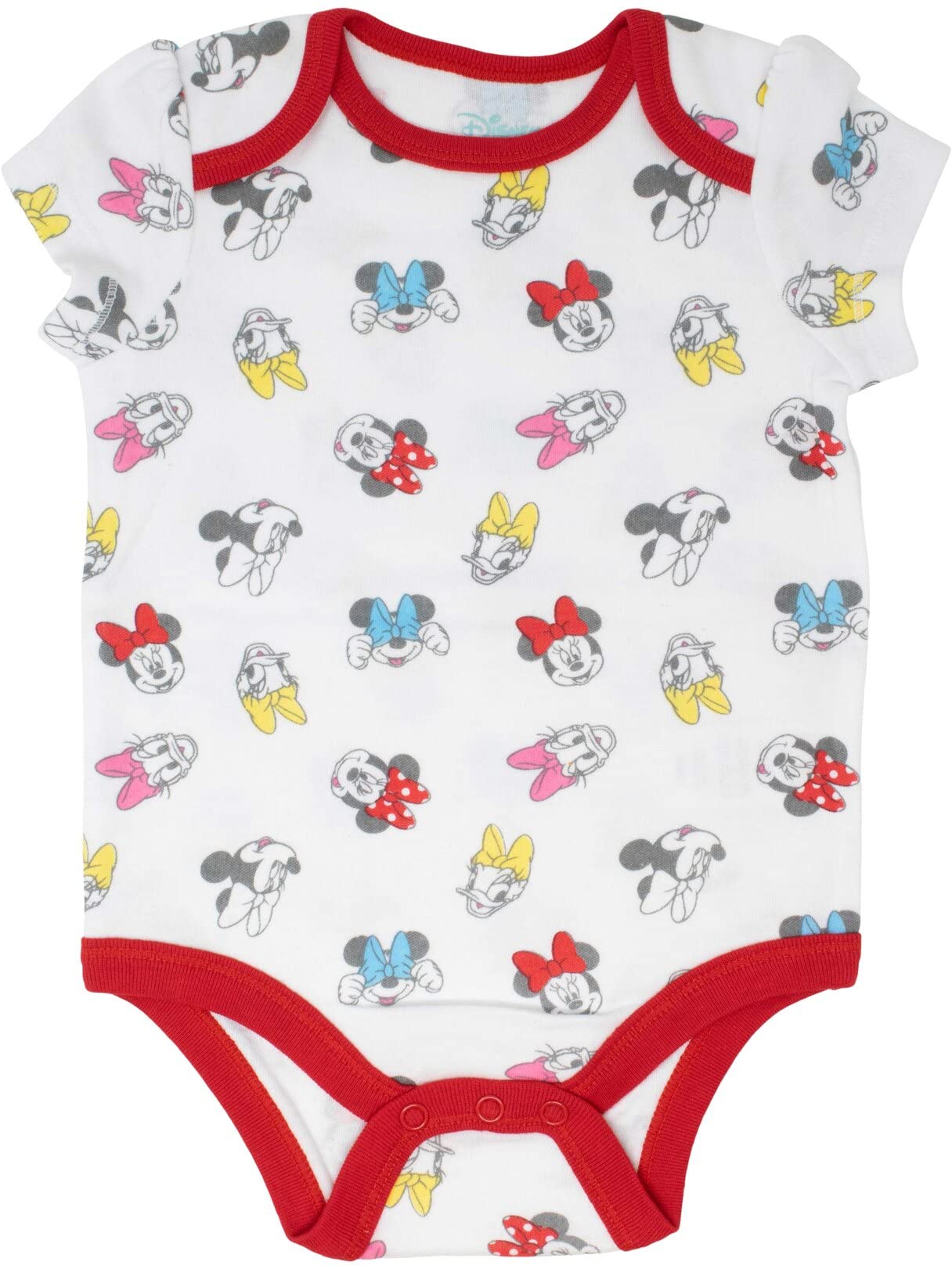 Disney Baby Girls' Minnie Mouse 5-Pack Bodysuits - Soft Cotton Onesies for Infants & Toddlers - Perfect for Playtime, Daycare & Family Outfits