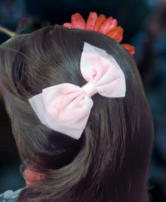 SIA VENDORS Hair Clips for Girls & Women - Unisex Alligator Bows with Grosgrain Ribbon & Unicorn Designs - Luxury Satin Scrunchies & Barrettes Hair Accessories (6-Pack, Polka Dots) - Perfect for School, Parties, Weddings & Everyday Styling