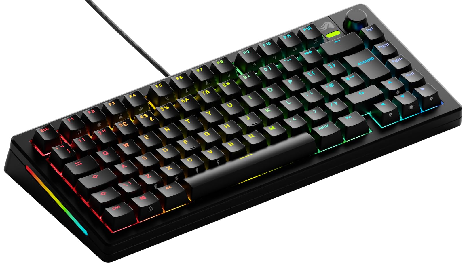 Glorious GMMK 3 Customizable Mechanical Gaming Keyboard - 75% TKL Layout, Modular Gaskets, Doubleshot PBT Keycaps, Aluminum Switch Plate, Hot-Swappable 3-Pin & 5-Pin Switches, QWERTY US Layout (Black) - Perfect for Esports, Streaming & Professional Typing