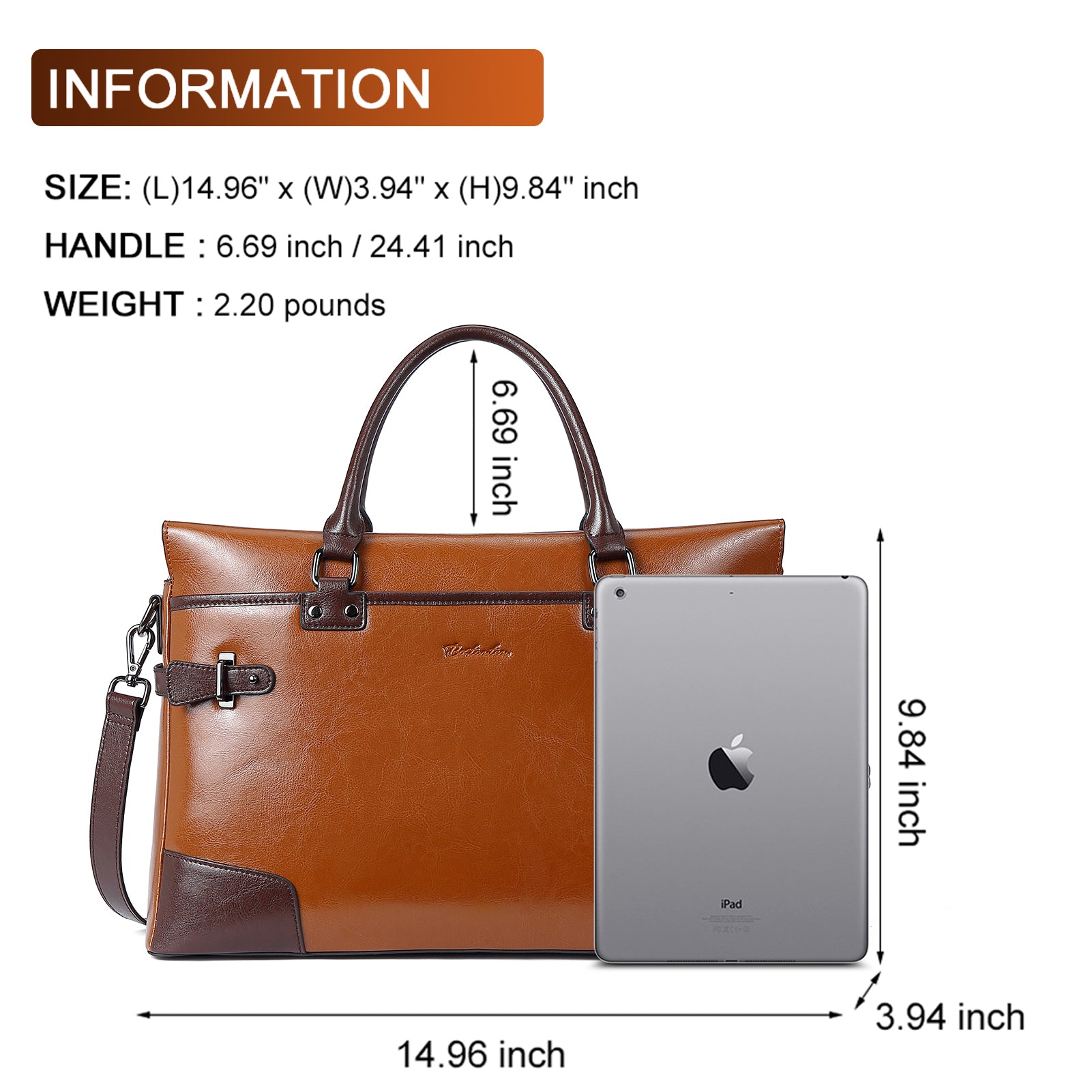 Machk Women's Professional Leather Briefcase Bag - Stylish & Durable Work Tote for Office, Business, Travel | Perfect Laptop Bag for Business Women & Commuters