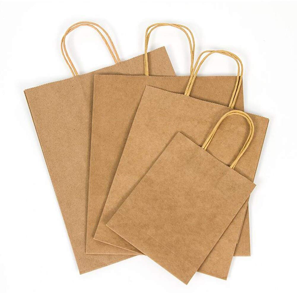 Eco-Friendly Kraft Paper Bags with Twisted Handles - 13x7x17 Inches Bulk Multi-Use Solid Print Gift Bags (25 Pack, Wine Red) - Perfect for Retail Packaging, Wedding Favors & Party Decorations