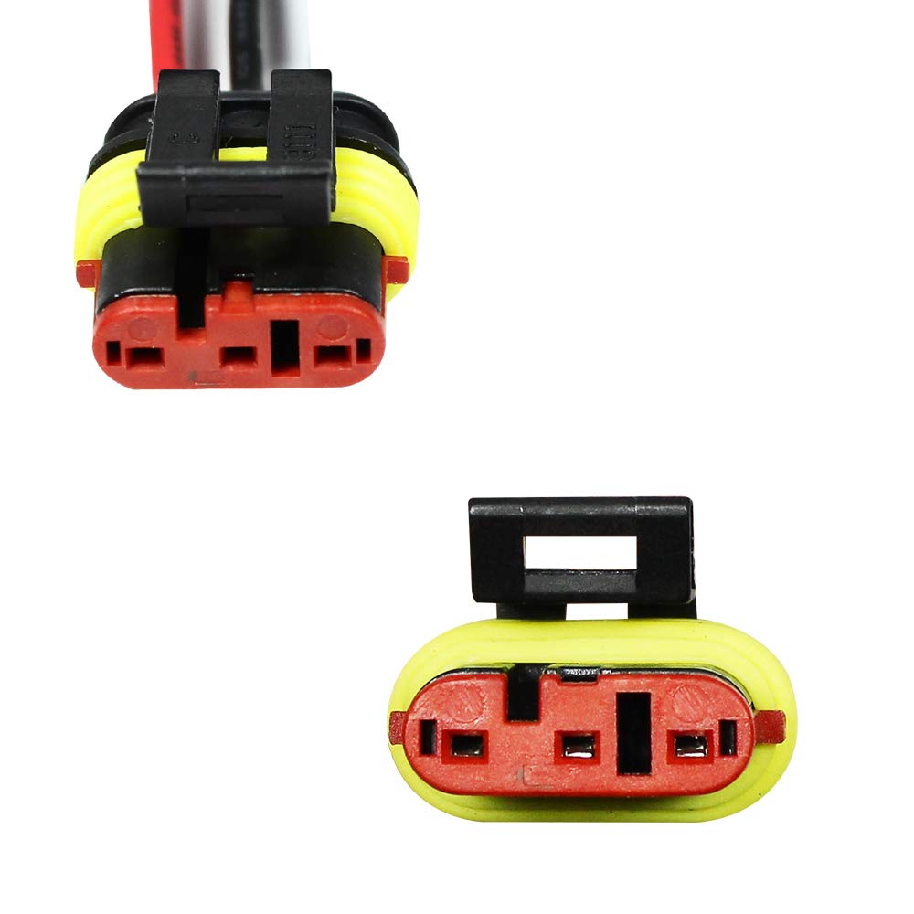 3 Pin Waterproof Electrical Connector 16 AWG - Male & Female Automotive Wire Connectors for Car, Truck, Boat - 5 Pack - Secure Wiring for Harsh Weather & Marine Environments