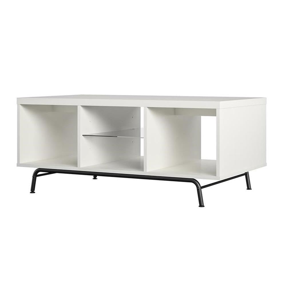 Ameriwood Home Melbourne White Coffee Table - Modern Living Room Furniture for Small Spaces, Home Decor, and Entertainment Centers
