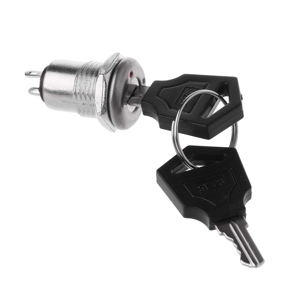 2 Position Rotary Keylock Switch with 2 Keys - ON/OFF Electric Terminals for Industrial Control Panels & Security Systems | Durable Metal Key Switch for Machinery, Equipment & Electrical Enclosures
