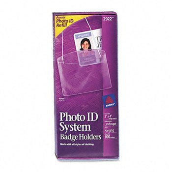 Avery Photo ID Badge Holders with Neck Lanyard - 100-Pack, 5576BL (2-Pack) - Durable Plastic Card Holders for Work, School, Events & Conferences