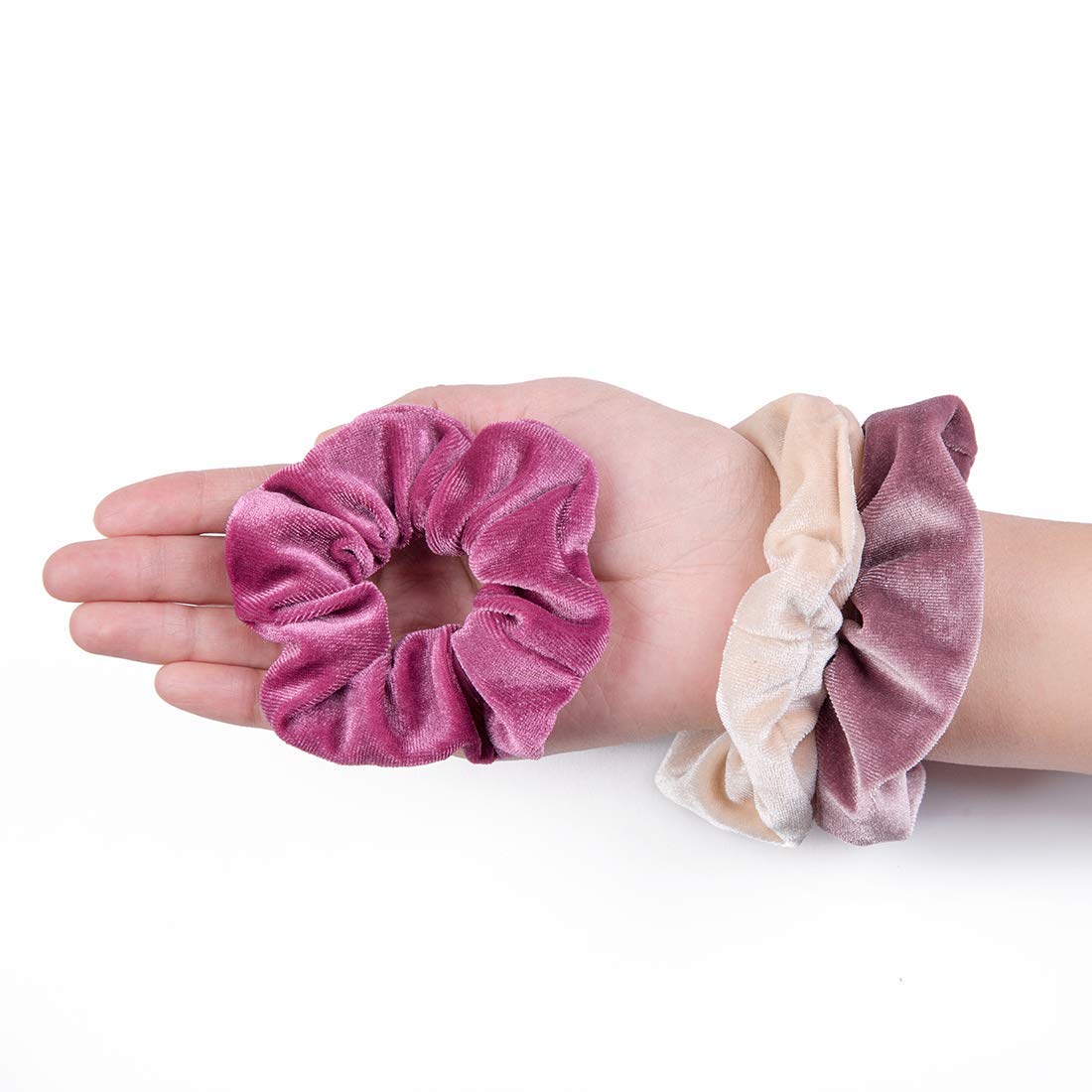 ALIBA COLLECTION 12 Pcs Velvet Scrunchies Hair Ties - Soft Elastic Flannel Hair Bands for Women, Gentle No-Slip Hair Accessories (Perfect for Workouts, Office, and Everyday Styling)