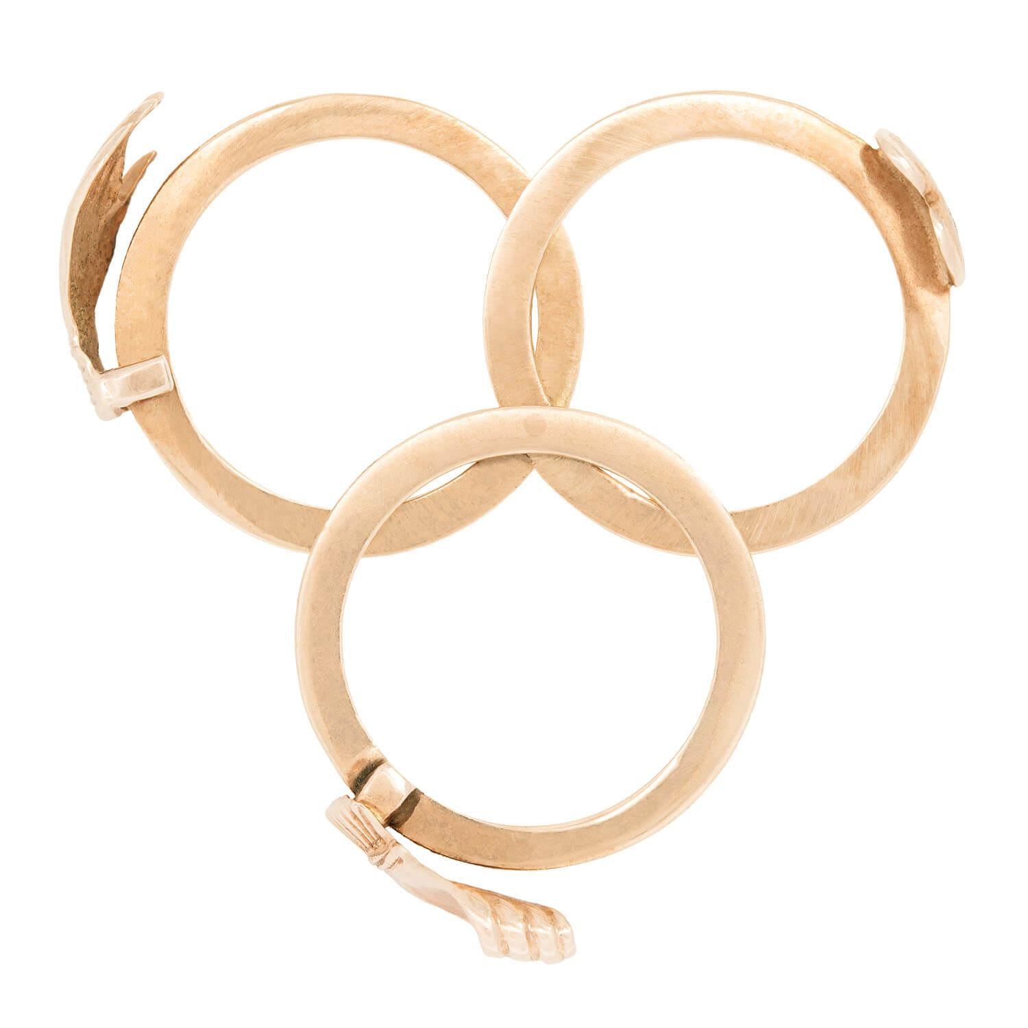 14K Gold Moveable 3-Band Claddagh Ring - Irish Heritage Jewelry for Engagement, Wedding & Anniversary Gifts