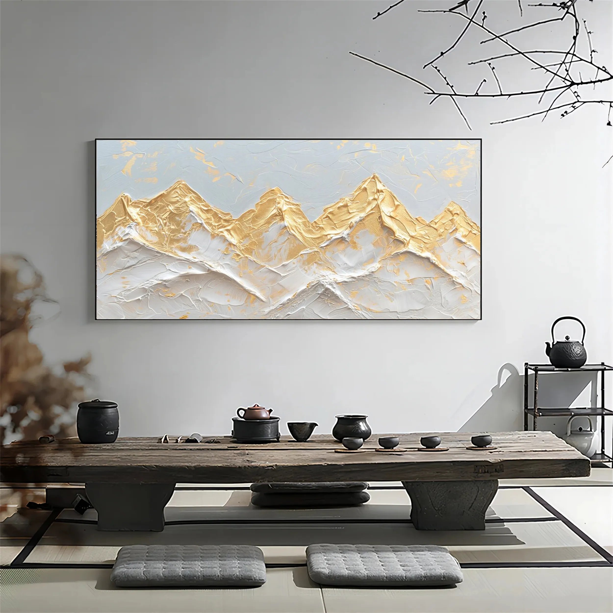 Abstract Mountain Landscape Textured Wall Art Canvas Print - Modern Home Decor for Living Room, Bedroom & Office #MM198