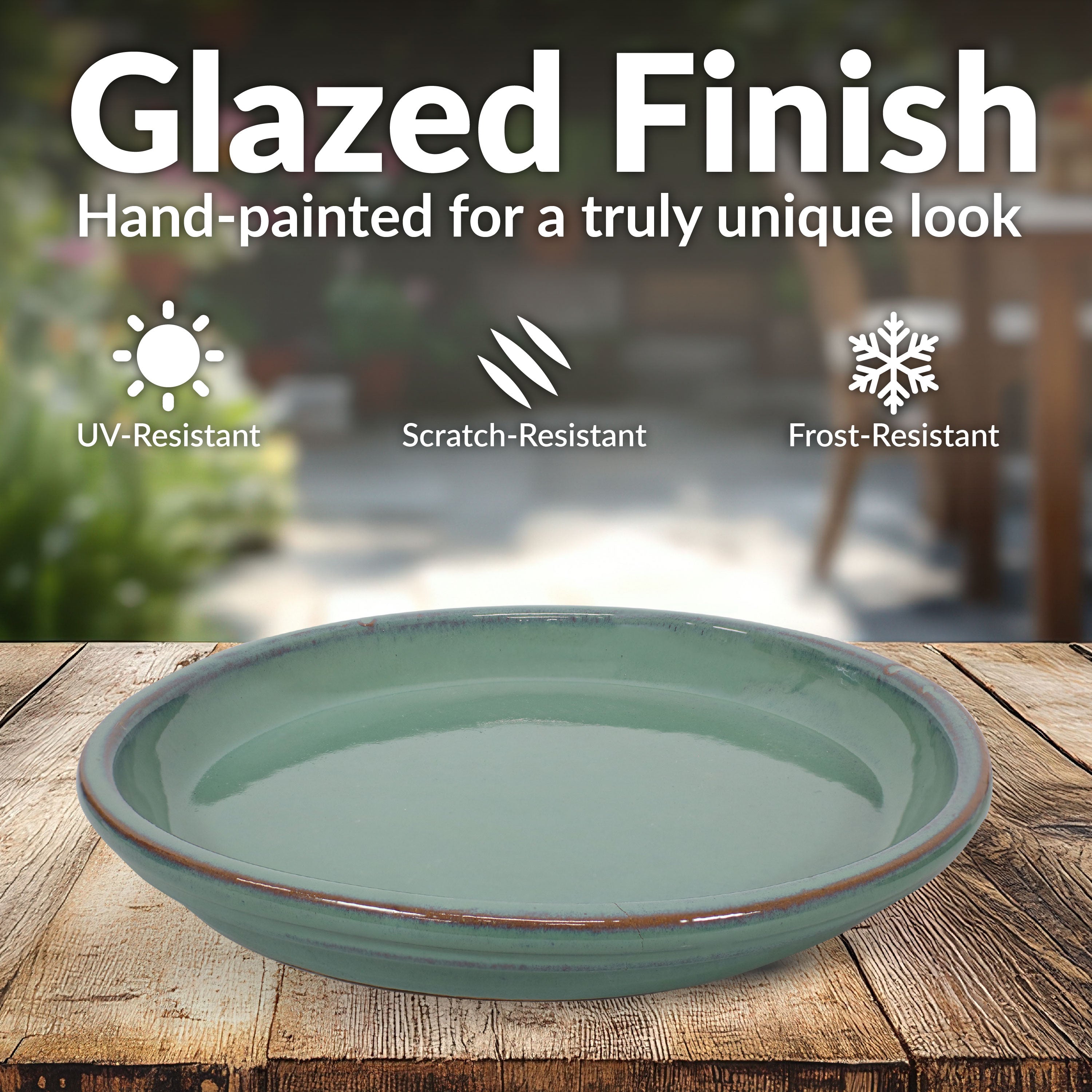Sunnydaze 4-Pack Glazed Ceramic Plant Saucers for Indoor & Outdoor Potted Plants – Perfect for Home, Garden, and Patio Decor