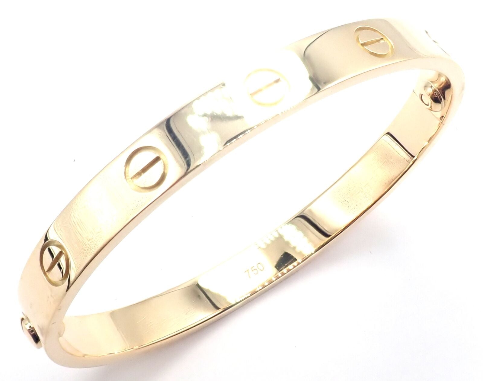 Authentic Cartier 18K Yellow Gold Love Bangle Bracelet Size 16 - Luxury Jewelry Gift for Women, Anniversary & Special Occasions