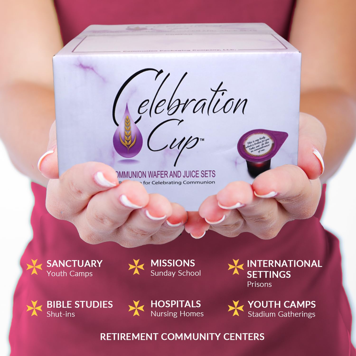 Prefilled Communion Cups with Pure Concordia Grape Juice & Wafer Set - 100 Pack for Church Services, Christian Ceremonies, and First Holy Communion Celebrations