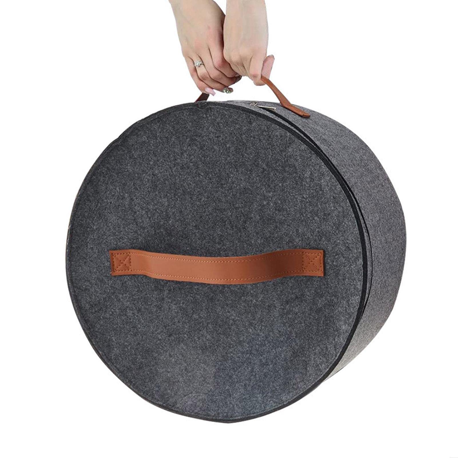 Foldable ZEKKLE Hat Storage Box with Dustproof Lid - Travel & Home Use