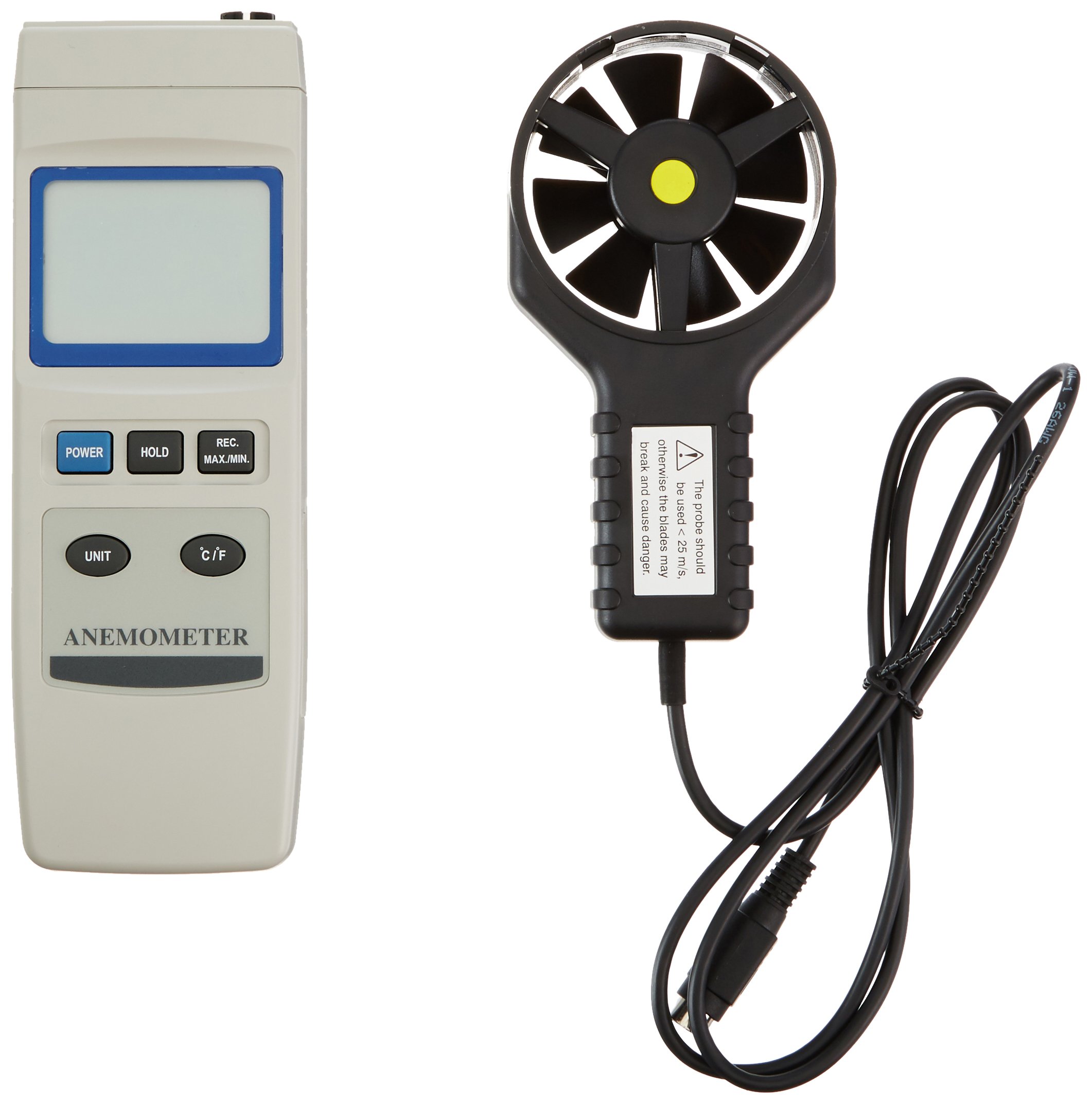 General Tools DAF80PW Digital Plastic Vane Anemometer - Accurate Wind Speed Meter for HVAC, Industrial & Home Use - Perfect for Airflow Measurement in Ducts, Vents and Outdoor Activities