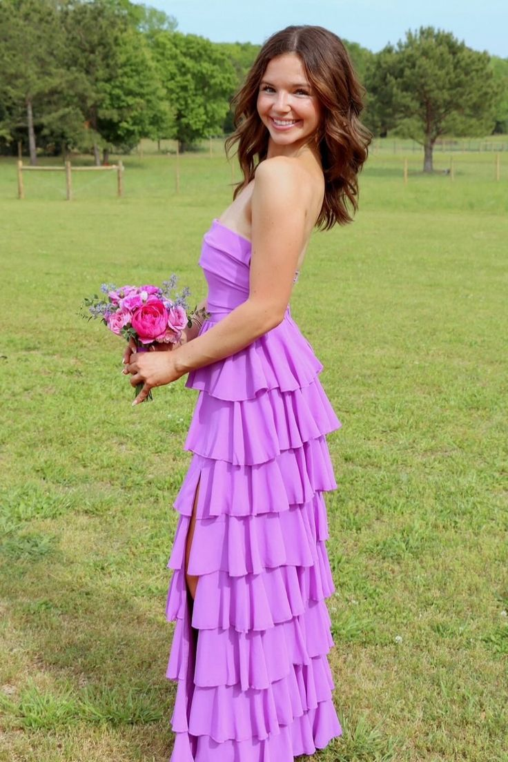 Elegant A-Line Strapless Ruffled Long Prom Formal Dress J6808 - Perfect for Homecoming, Prom, Evening Gala & Special Occasions