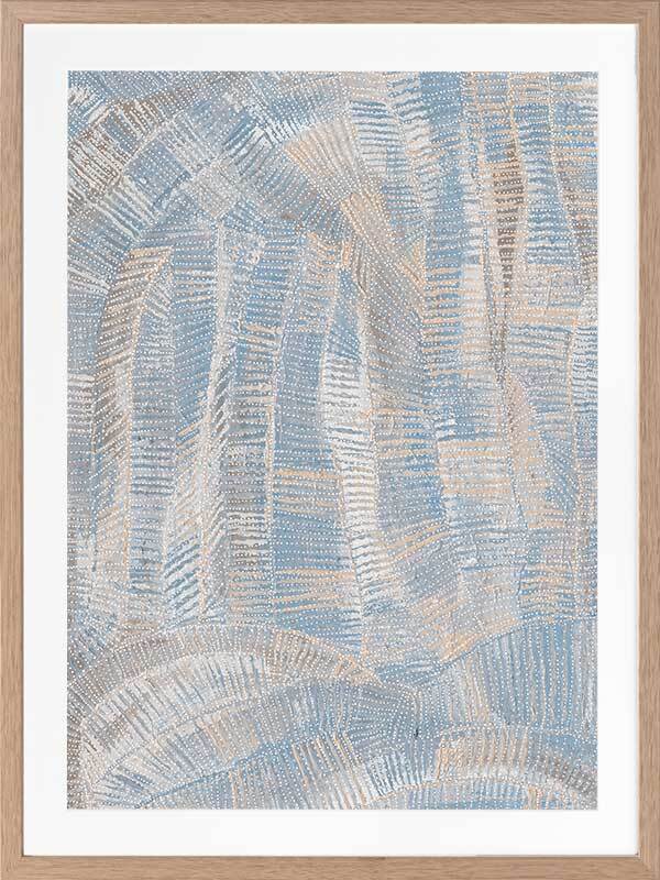 Dhala Bu Nya Light Blue Framed Art Print - Modern Wall Decor for Living Room, Bedroom & Office - Perfect Home Decoration Gift