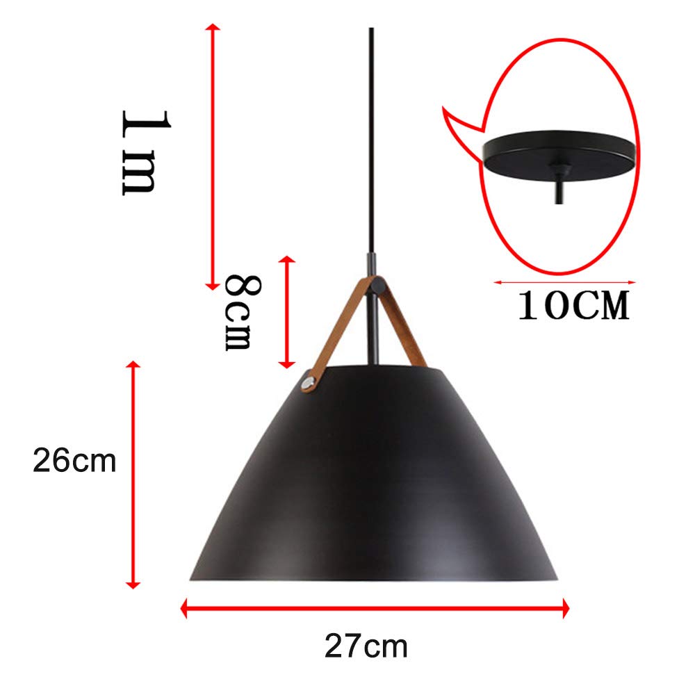 Vintage Industrial Pendant Light - Retro Metal Suspension Luminaire with Edison E26 Bulb, Ceiling Hanging Fixture for Dining Room, Kitchen, or Bedroom Lighting