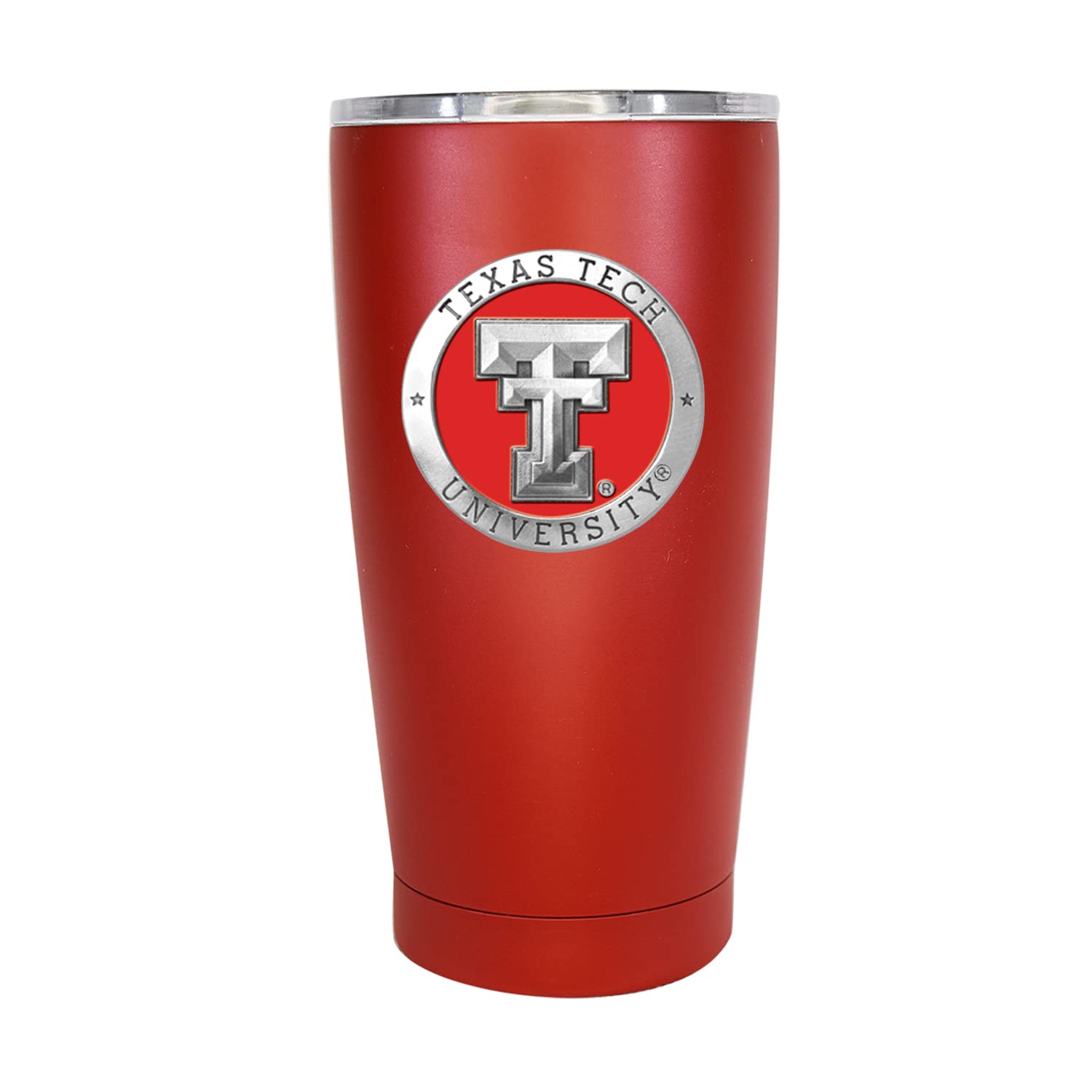 Texas Tech 15 oz. Insulated Tumbler Cup - Red | Double-Wall Vacuum Stainless Steel Travel Mug for Hot & Cold Drinks | Leak-Proof Coffee Thermos with Metal Pewter Inlay | Perfect for Office, Gym, Camping & Road Trips