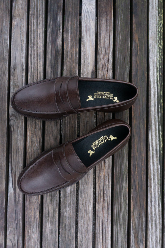 Premium Novacas Brown Anthony Loafers for Men - Comfortable & Stylish Slip-On Shoes for Business, Casual & Office Wear