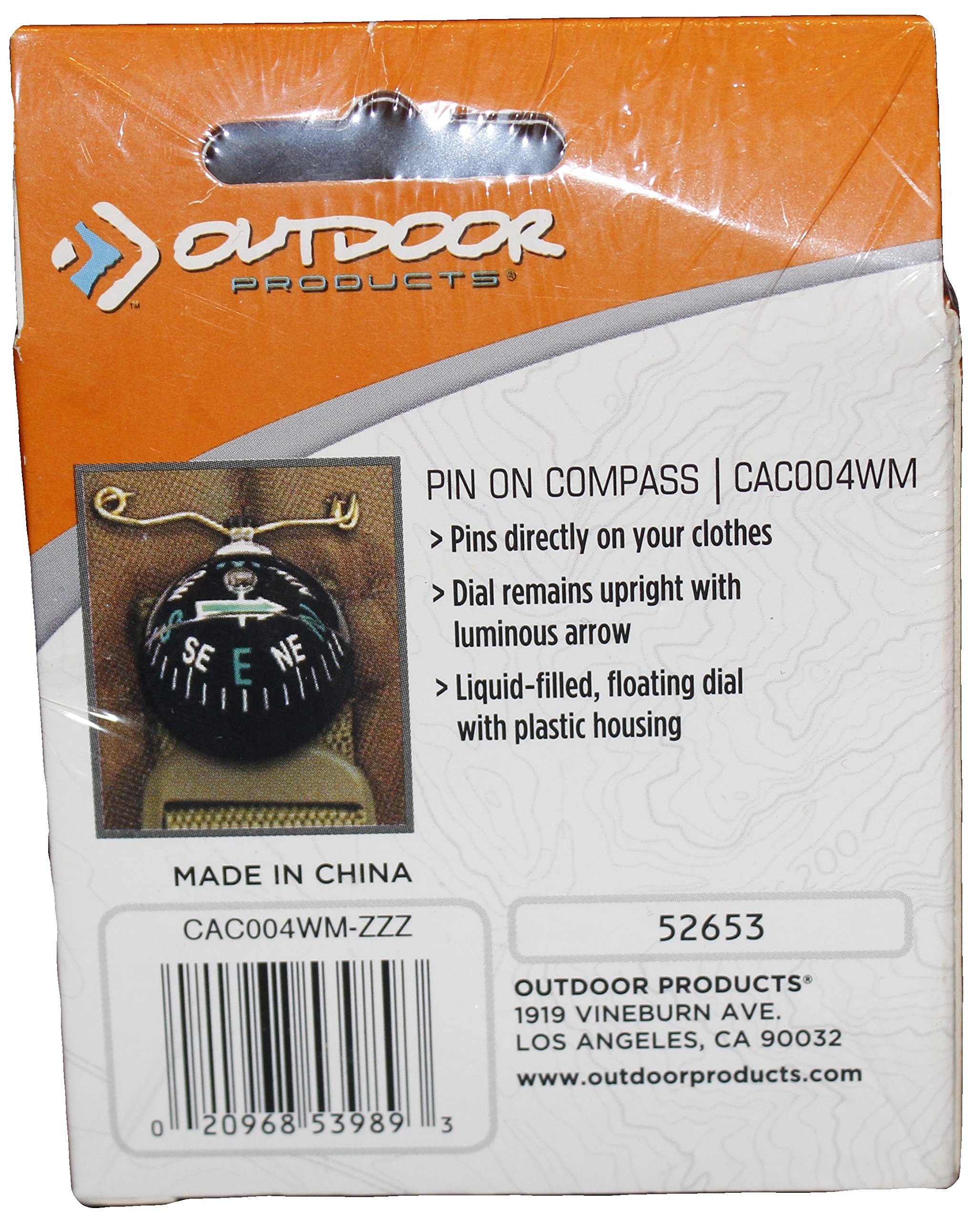Outdoor Pin On Compass for Hiking & Camping