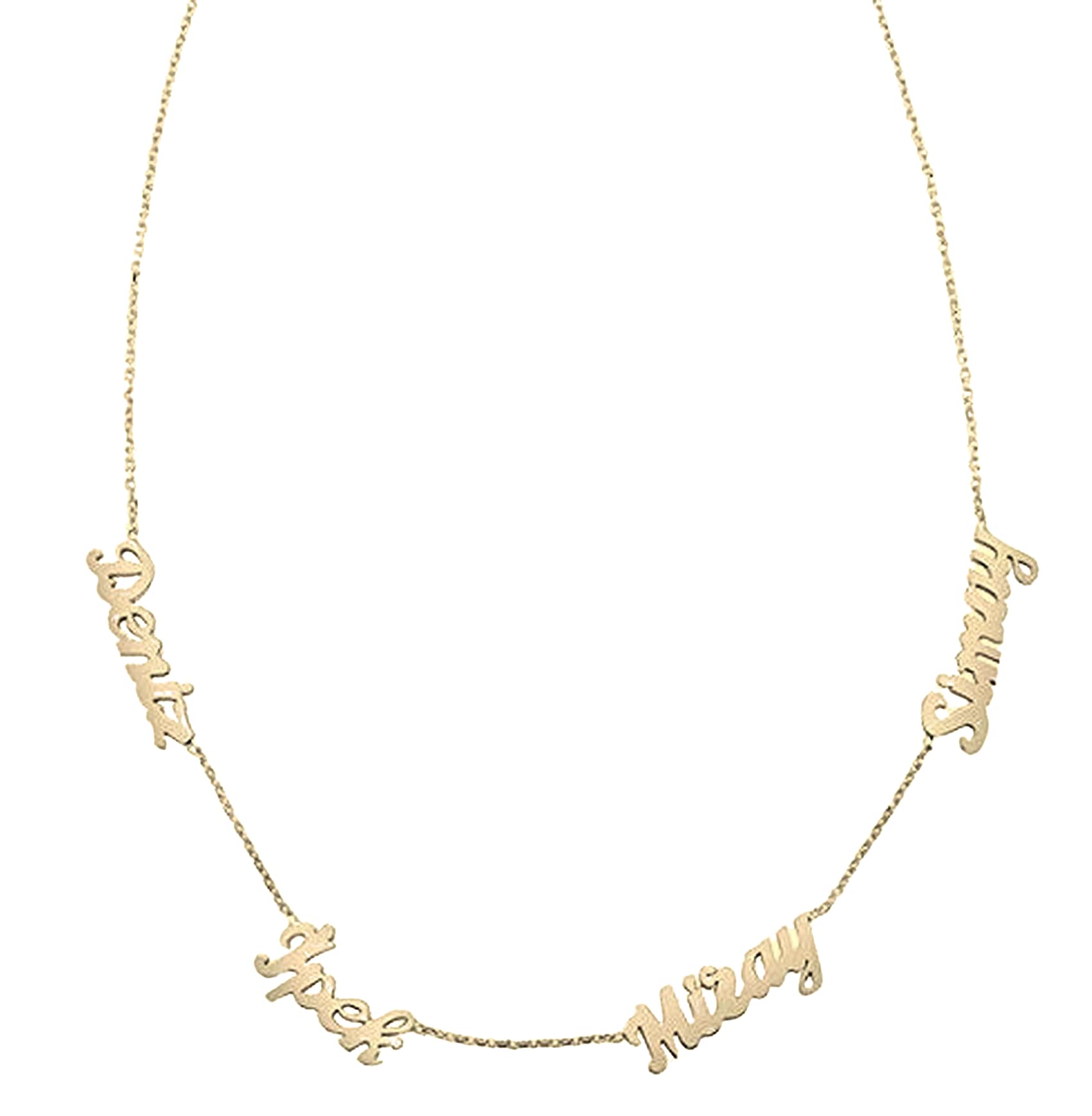 14K Solid Gold or Sterling Silver Personalized Name Necklace - Custom Monogram, 2-5 Letter Nameplate Pendant - Perfect Gift for Women, Girls, Bridesmaids, Anniversary & Memorial Occasions - Elegant Jewelry for Everyday Wear & Special Events