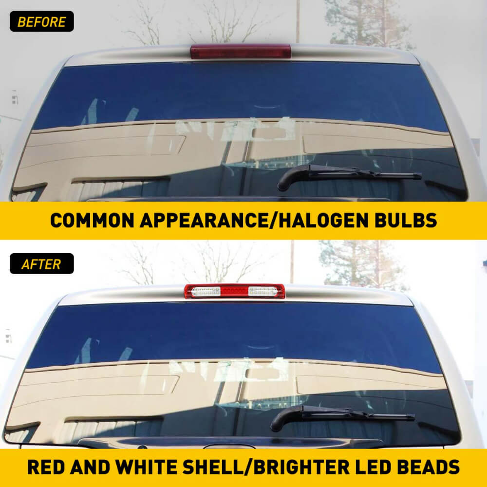 LED Third Brake Light Replacement for 1997-2003 Ford F-150, 1997-1999 F-250, 2000-2005 Excursion - Smoked Shell Lens - Easy Installation & Enhanced Safety for Night Driving