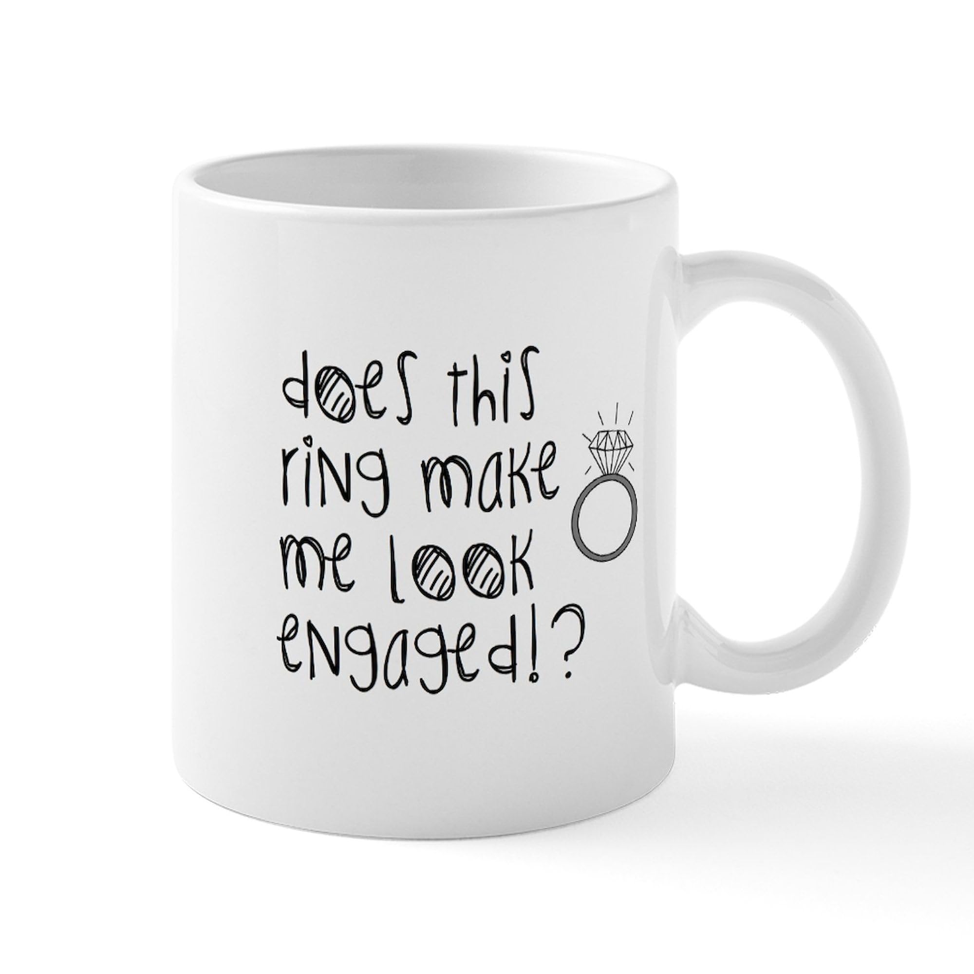 Engaged Ceramic Coffee Mug - 11 oz (325 ml) by CafePress - Perfect for Wedding Proposals, Bridal Showers & Anniversaries