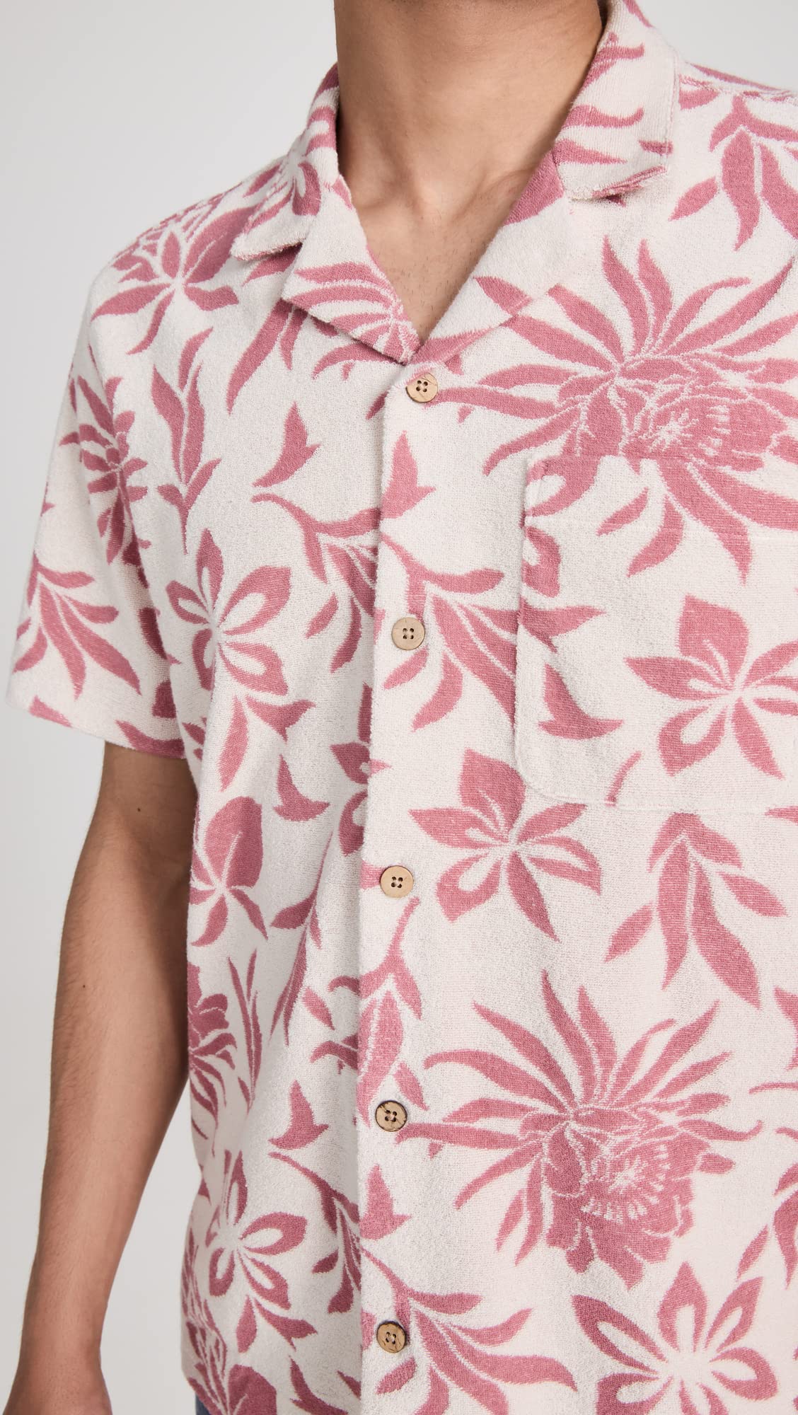 Faherty Men's Cabana Terry Shirt - Lightweight Breathable Beachwear for Summer Vacation & Poolside Relaxation