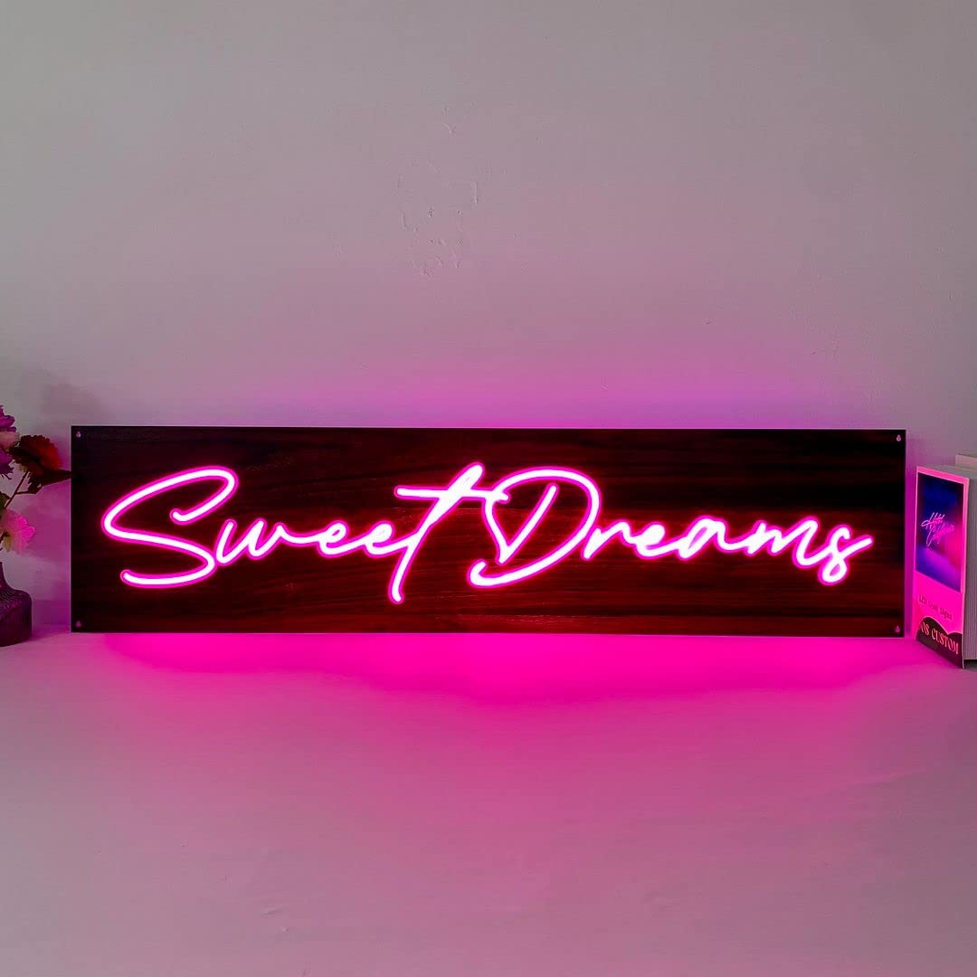 Sweet Dreams Neon Signs for Wall Decor - Custom LED Bedroom Lights, Home & Aesthetic Room Decor - Perfect for Wedding, Party, Bathroom & Kitchen Lighting | Create Cozy Ambiance for Relaxation & Entertainment