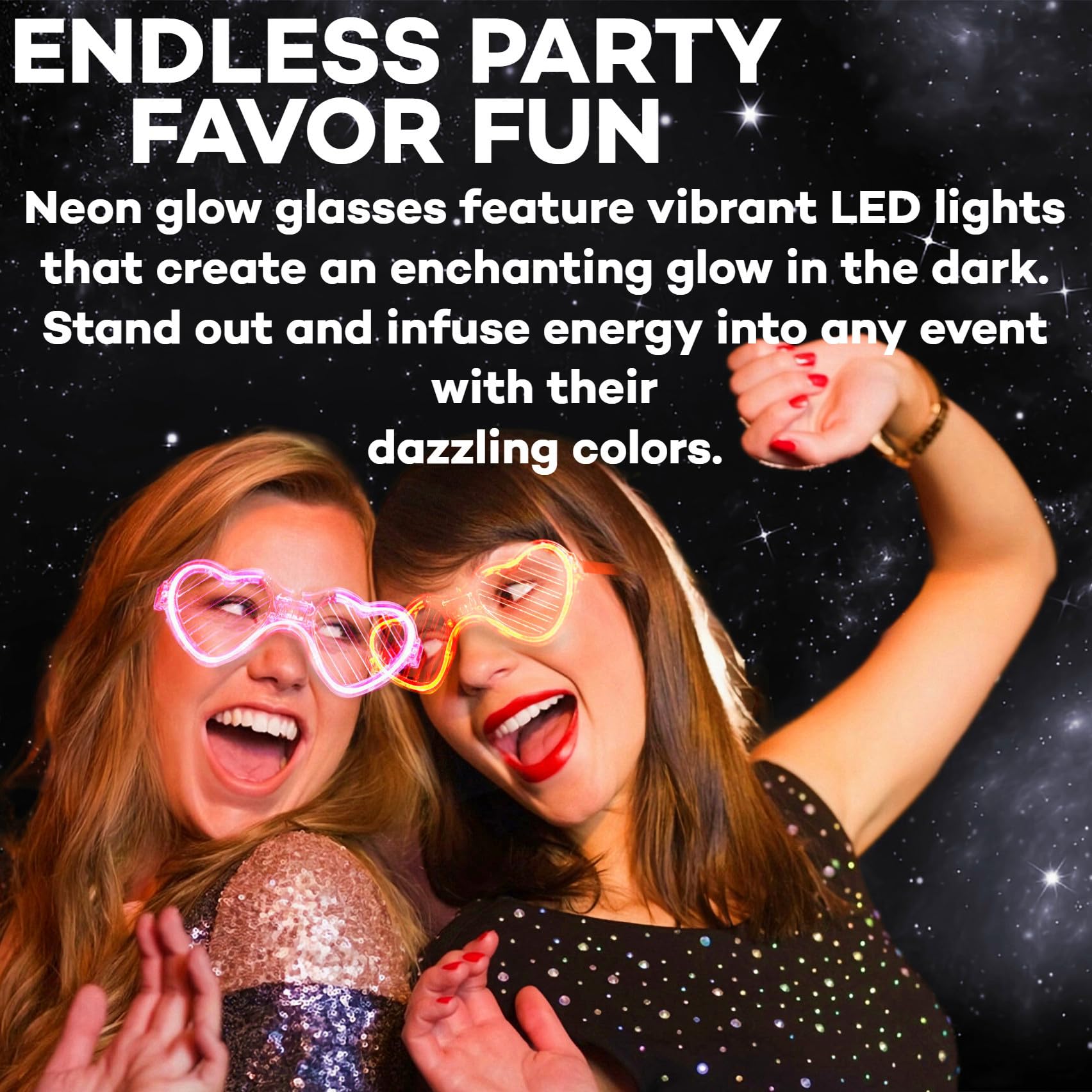 Fsmiling 24 Pack LED Light Up Glasses for Adults - Glow in The Dark Party Supplies, Party Favors for Halloween, Raves, Concerts & Night Events