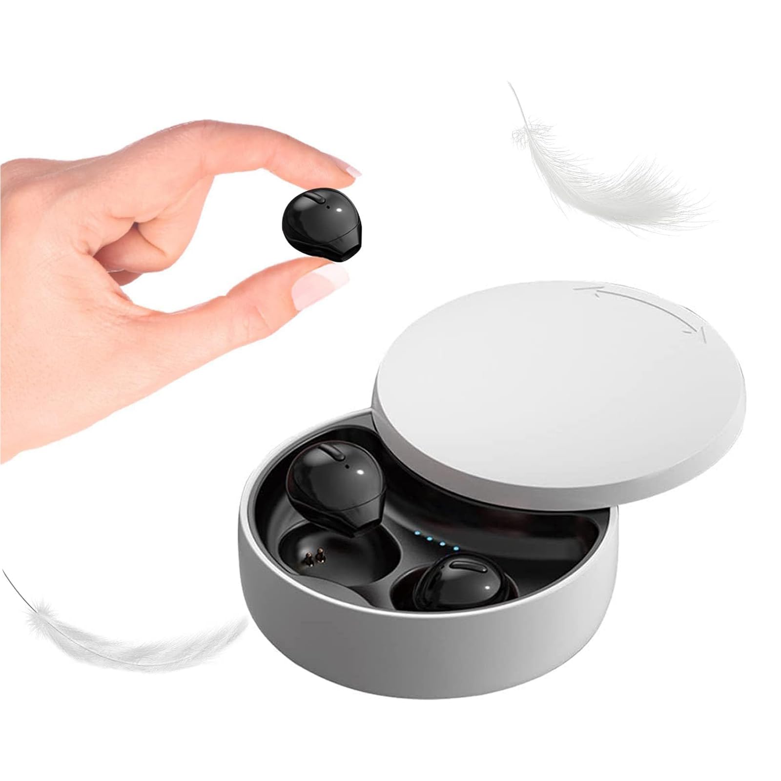 Smallest Invisible Bluetooth Earbuds for Sleeping - Mini Wireless Earphones with Charging Case, Discreet Hidden Earpiece for Work, Travel & Gym - True Wireless Headphones for Small Ears