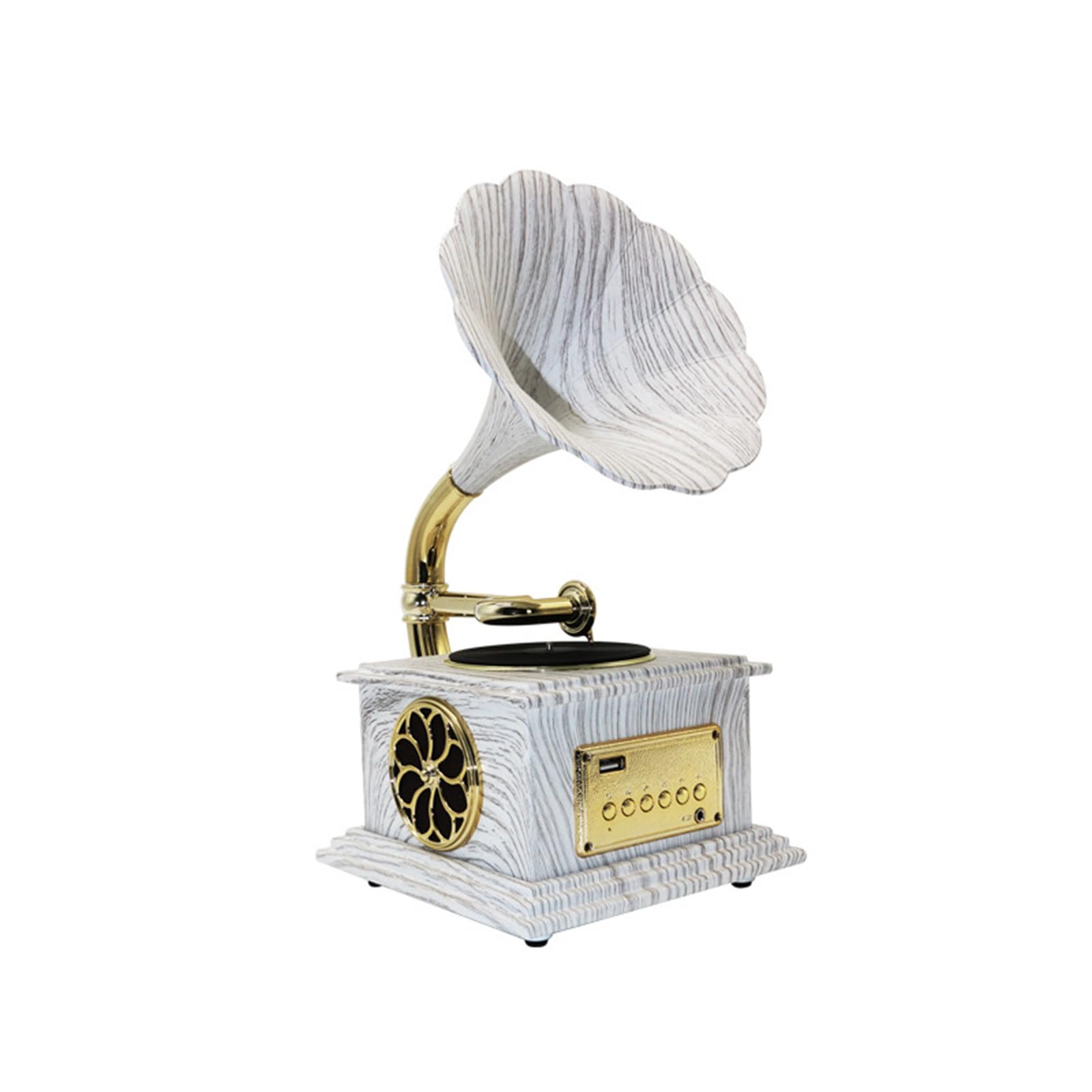 Vintage Mini Bluetooth Phonograph - Retro Wireless Speaker with USB/AUX Input for Home Decor & Music Playback | Perfect for Living Room, Bedroom, and Office Ambience