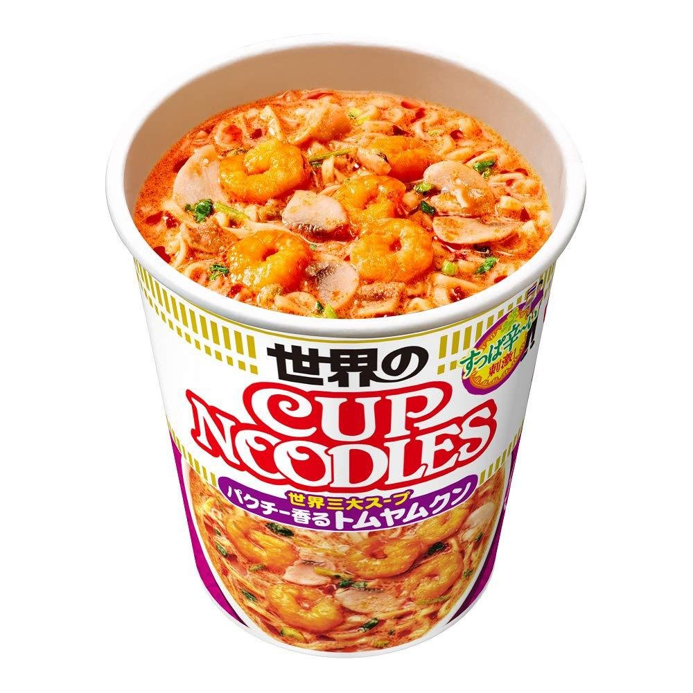 Nissin Cup Noodles Tom Yum Goong Flavor Instant Noodle Soup (3-Pack) | Authentic Thai Spicy Shrimp Taste | Quick Meal for Office, Dorm & Camping