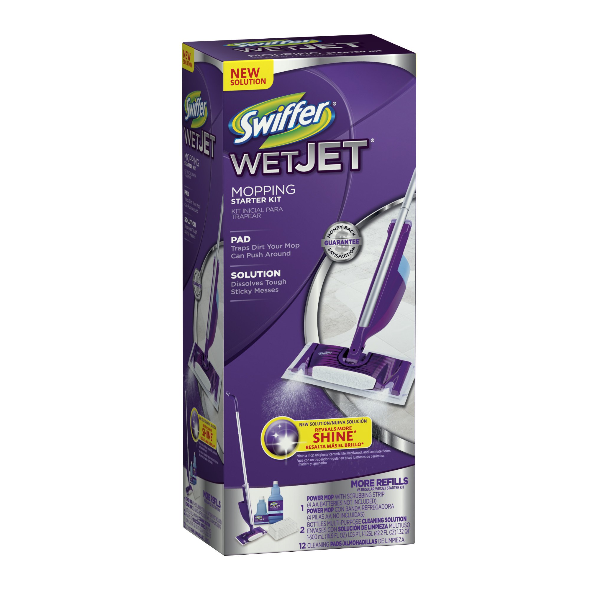 WetJet Spray Mop Floor Cleaner Kit - Premium Hardwood & Tile Floor Cleaning System for Home & Kitchen - Easy to Use, Refillable, with Extra Pads & Cleaning Solution - Perfect for Daily Cleaning & Pet Hair Removal