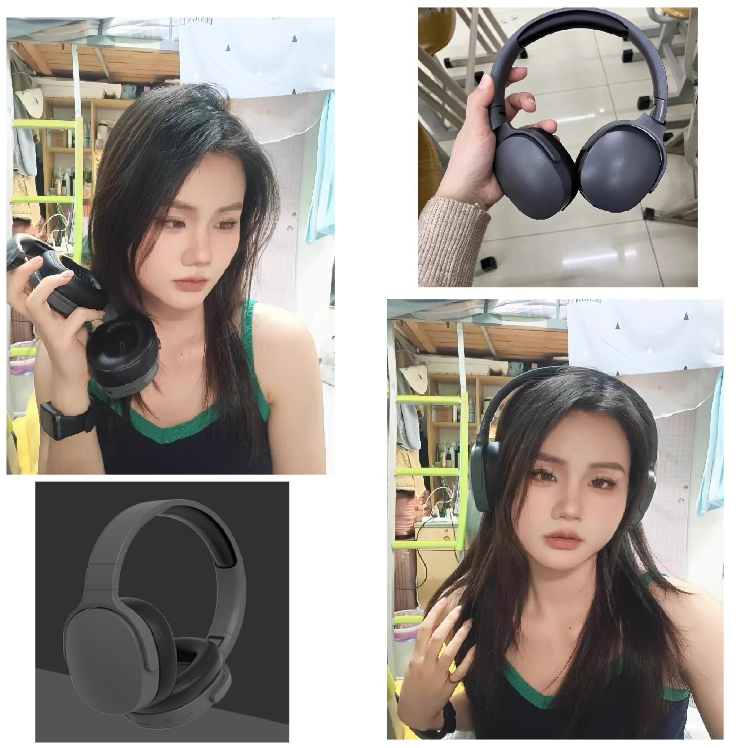 Premium Wireless Bluetooth Headphones with HiFi Sound, Foldable Design & Active Noise Cancelling - Adjustable Over-Ear Headset with Built-in Mic, Bluetooth 5.1 for Sports, Travel & Work (Black) - Perfect for Gym, Commuting & Home Office Use