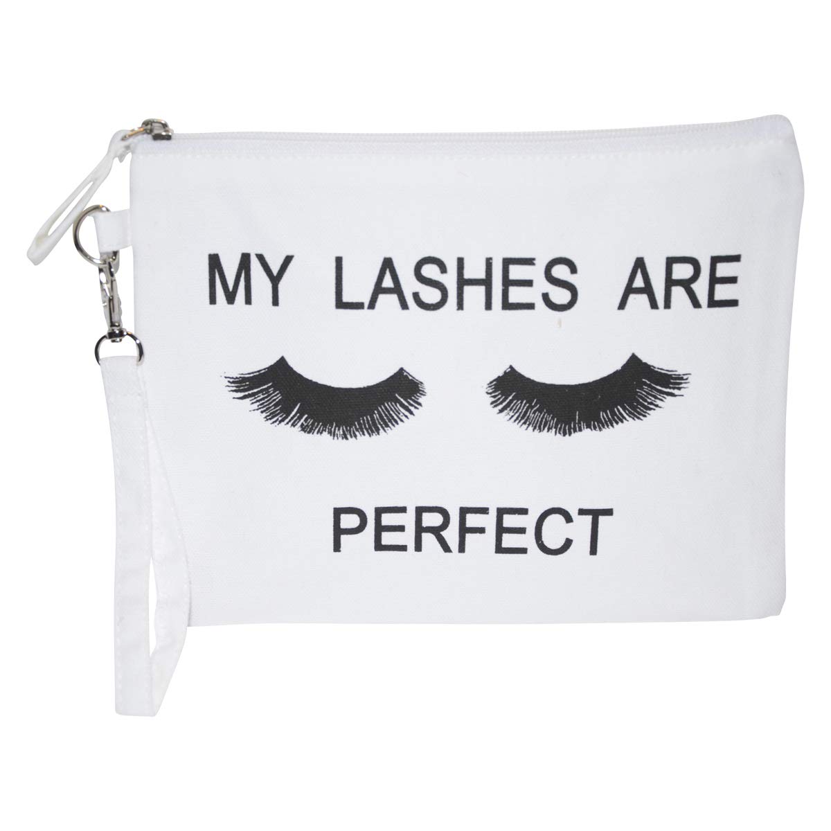 Funny Cosmetic Bag with Sayings - Large Makeup Bag for Women - Cute Travel Storage Pouch with Quotes - Perfect Gift for Her - My Lashes Are Perfect - Ideal for Travel, Gym & Everyday Use