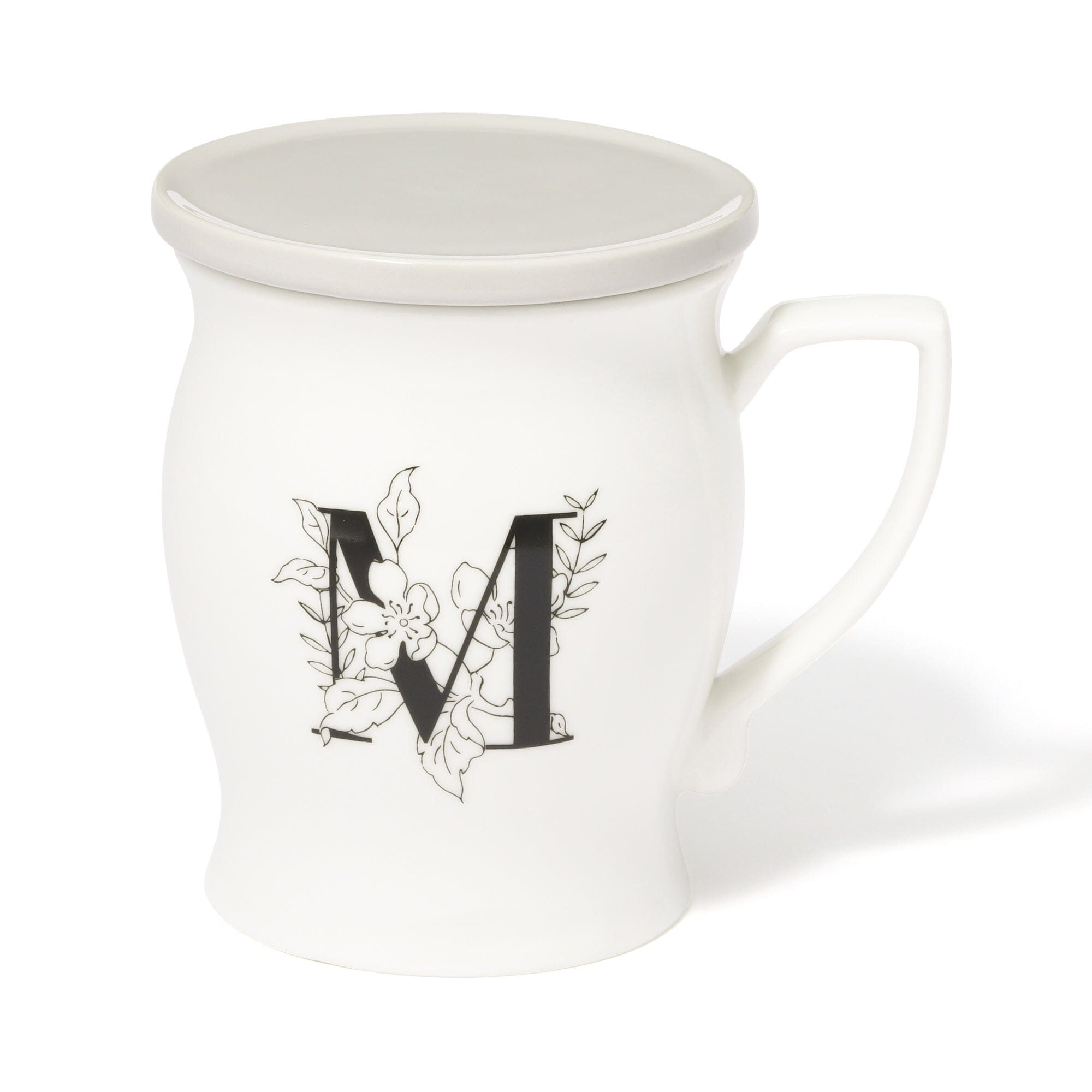 Initial Mug with Flower Design - Personalized Ceramic Coffee Cup for Tea, Hot Drinks - Perfect Gift for Birthdays, Mother's Day & Office Use