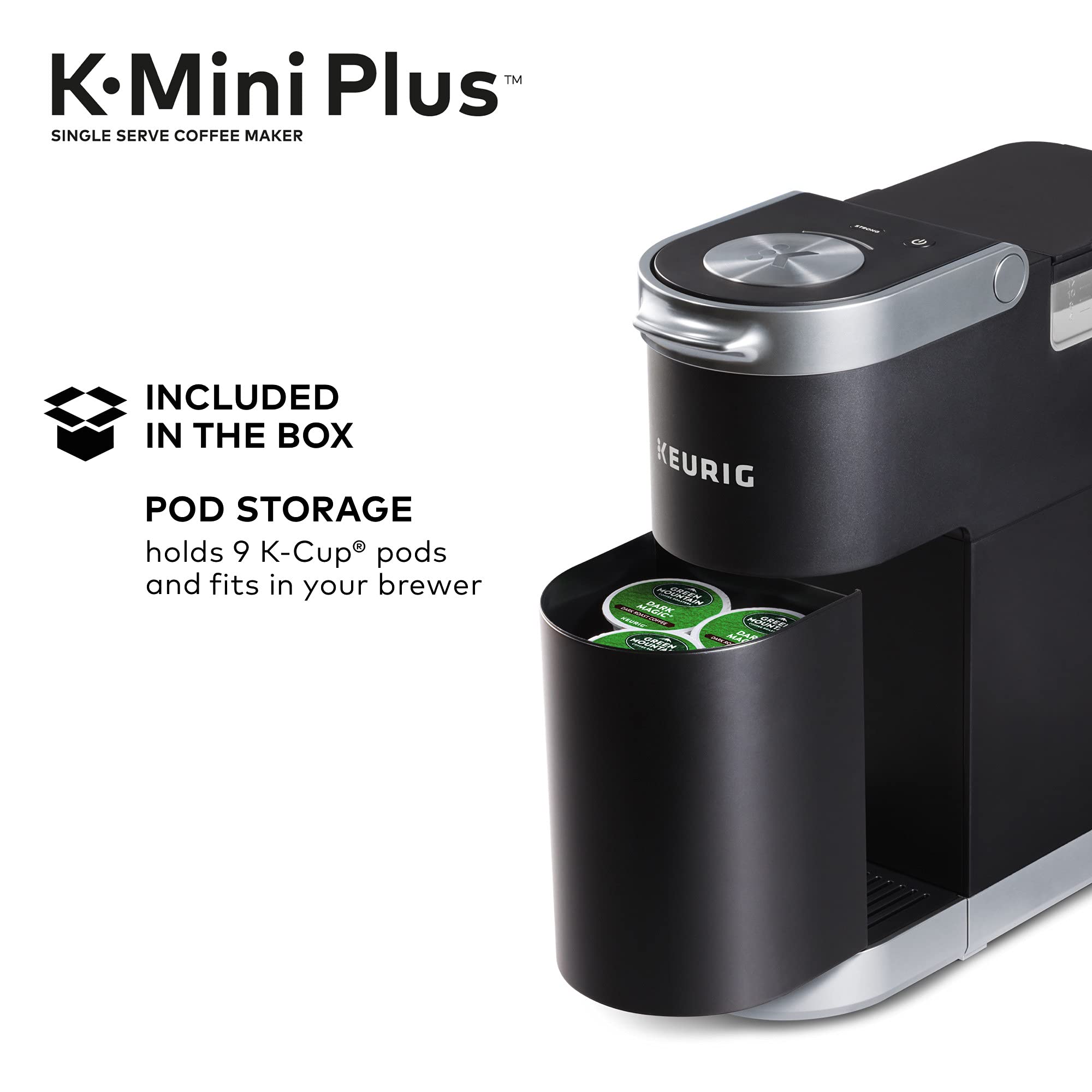 Keurig K-Mini Plus Single Serve Coffee Maker with 32 Newman's Own Organics Special Blend K-Cup Pods - Compact Design for Home, Office & Dorm Use