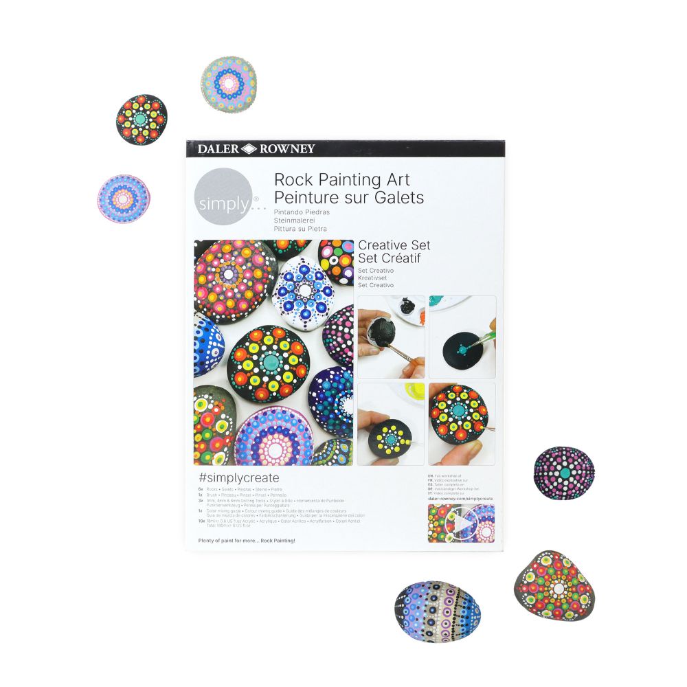 Daler Simply Rock Painting Creative Set - DIY Art Kit for Kids & Adults - Perfect for Home Decor, Gifts & Craft Projects