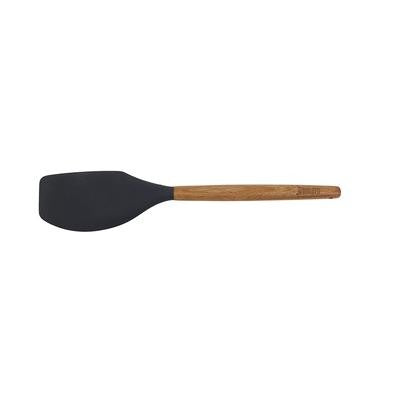Classic St Clare Kitchen Utensils Set - Acacia Wood Handle with Black Silicone Spatula for Cooking, Baking & Serving | Non-Slip Grip & Heat Resistant | Perfect for Home Chefs & Professional Kitchens