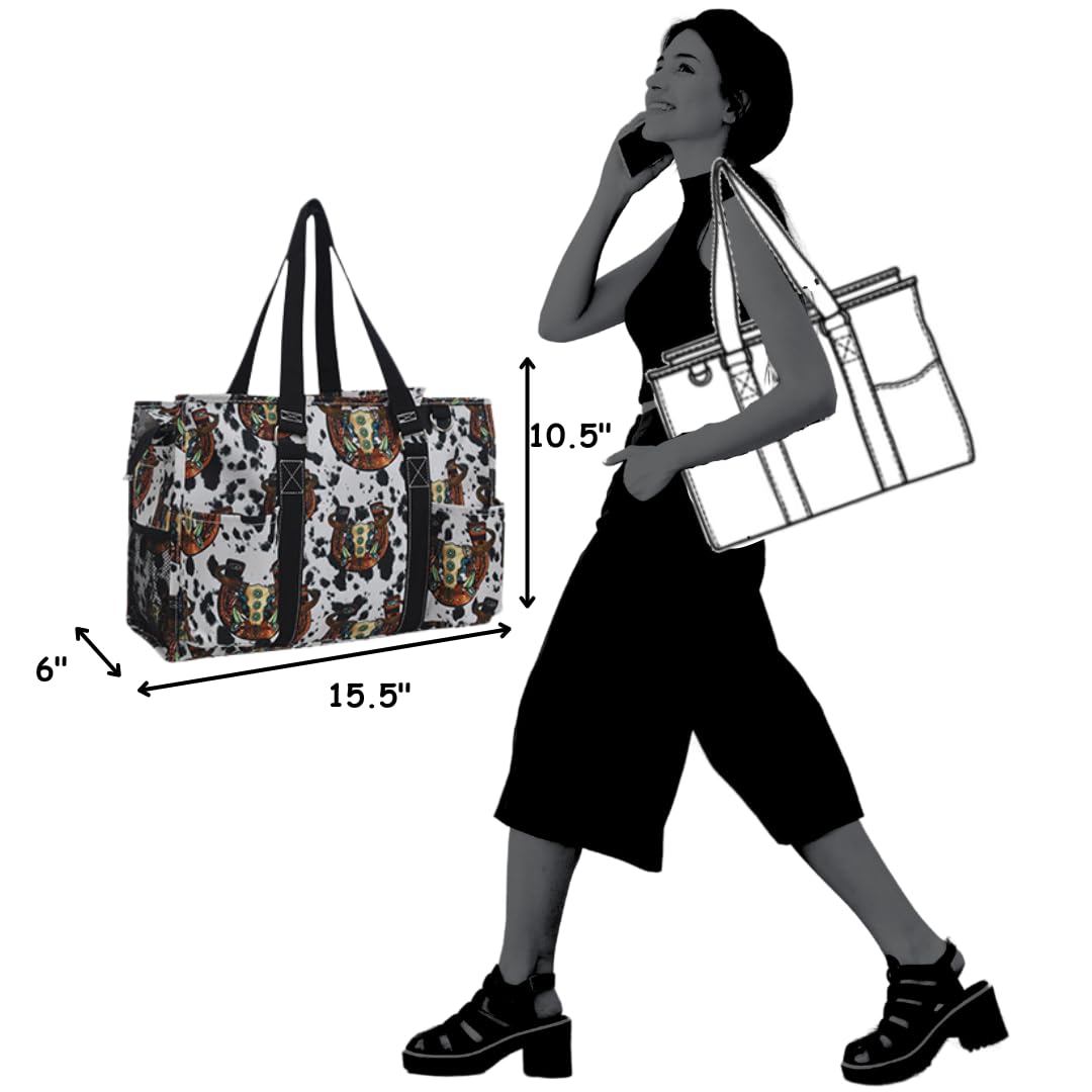 NGIL Waterproof Tote Bag with Top Zipper - Durable Utility Bag for Work, Gym & Travel - Perfect Gift for Women, Nurses & Professionals - Great for Commuting, Shopping & Outdoor Activities