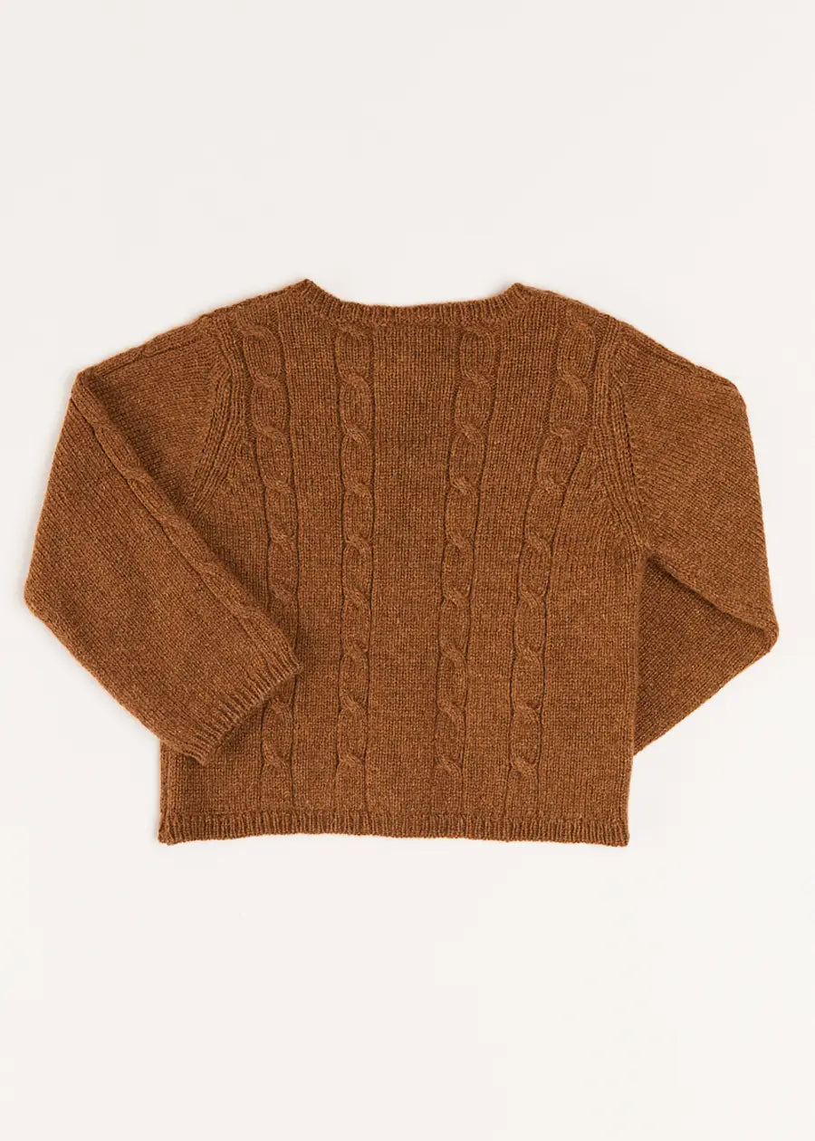 Brown Cable Knit Cardigan for Babies & Toddlers (6 Months to 3 Years) - Cozy Winter Wear for Playdates & Family Outings