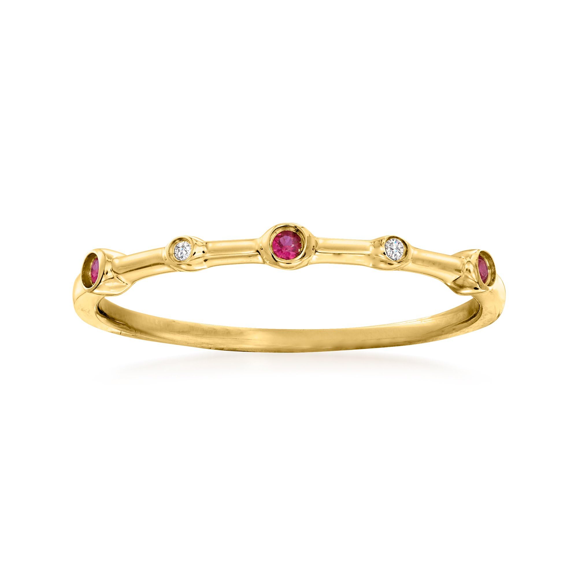 RS Pure by Ross-Simons 14K Yellow Gold Gemstone & Diamond Accent Ring - Elegant Jewelry for Weddings, Anniversaries & Special Occasions